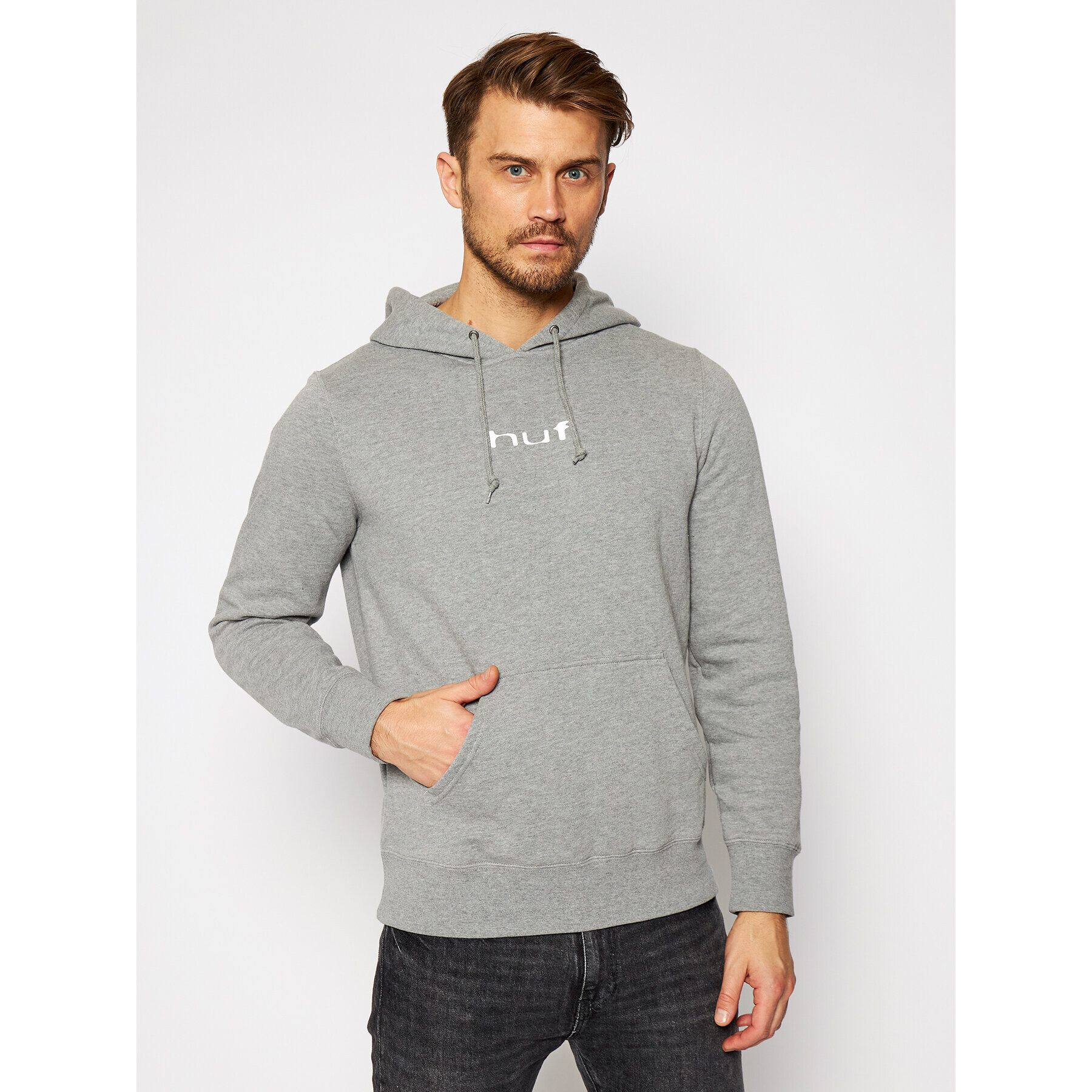 HUF Bluză Peaking Hoodie PF00283 Gri Regular Fit - Pled.ro