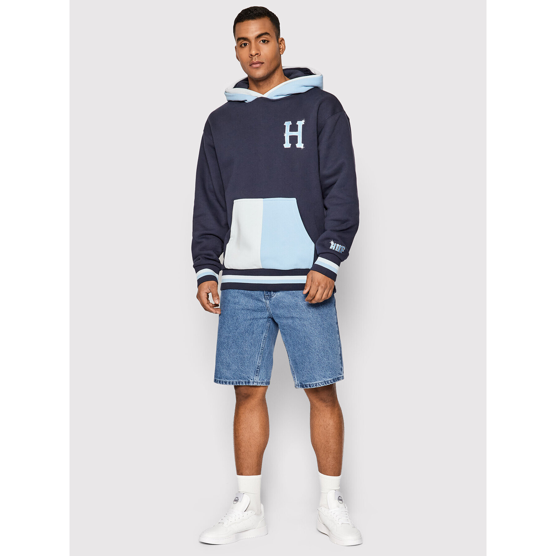 HUF Bluză Sideline FL00172 Bleumarin Regular Fit - Pled.ro