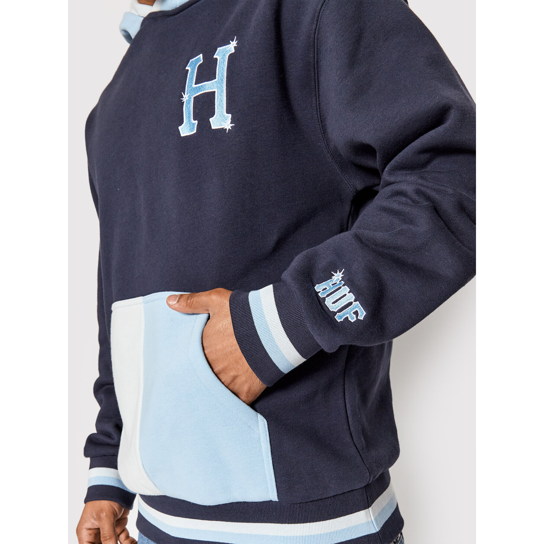 HUF Bluză Sideline FL00172 Bleumarin Regular Fit - Pled.ro