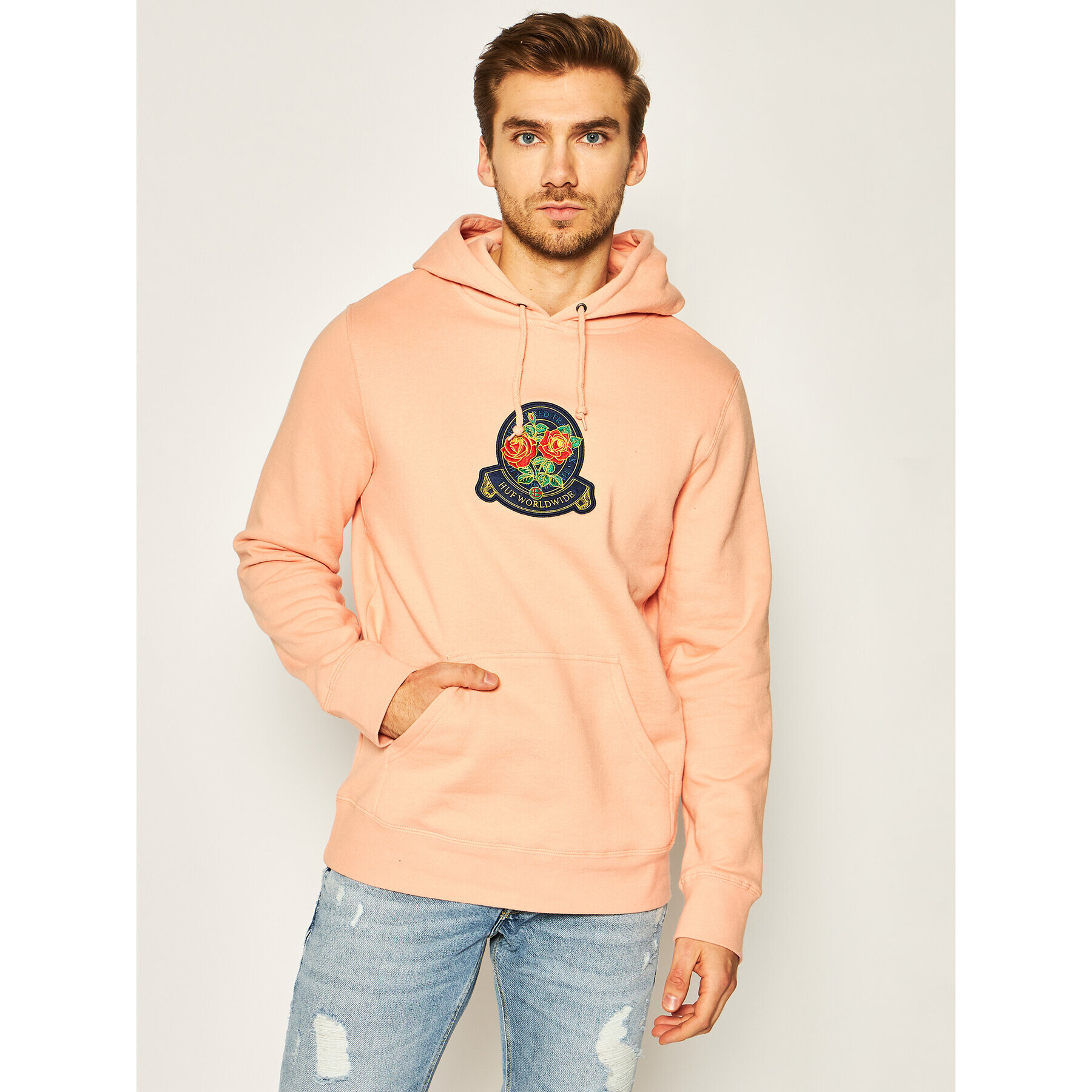 HUF Bluză Tenderloin Rose Crest PF00211 Portocaliu Regular Fit - Pled.ro