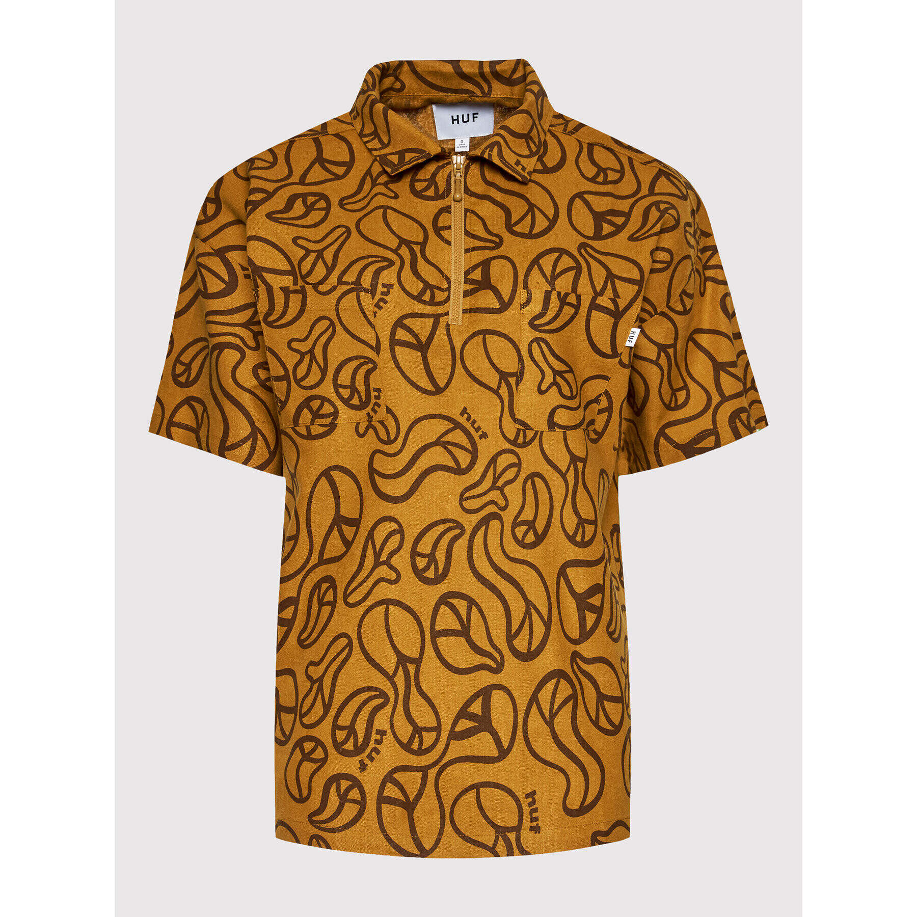 HUF Cămașă Groovy WBU0022 Portocaliu Relaxed Fit - Pled.ro