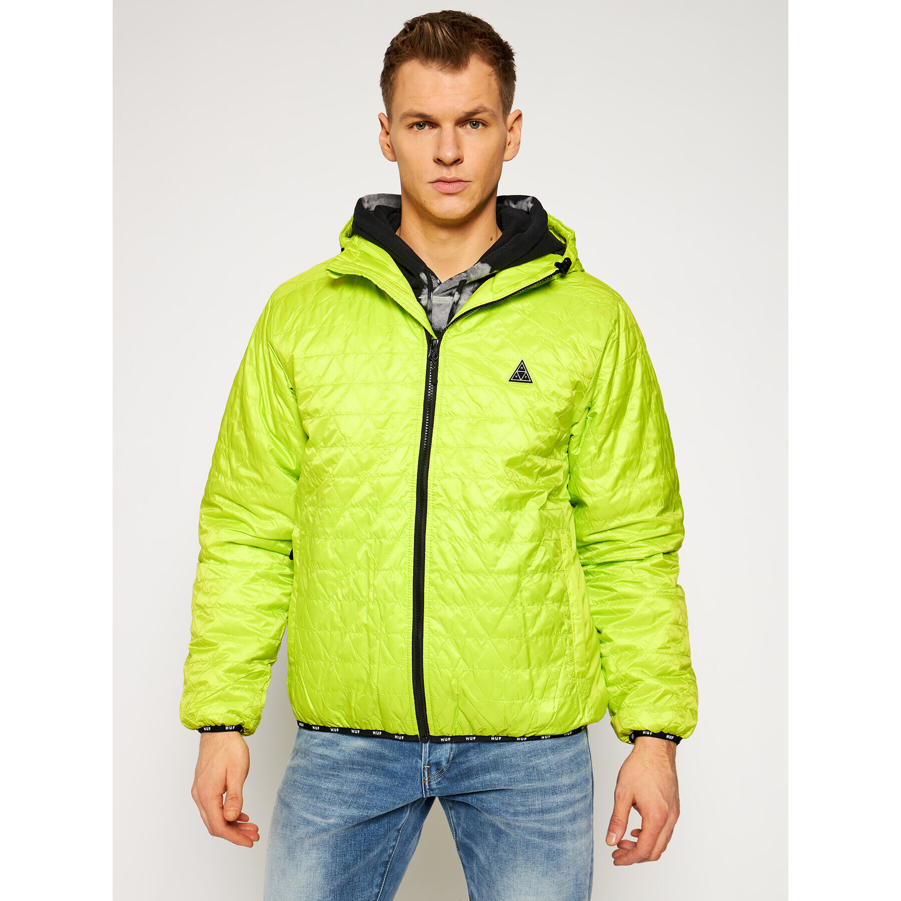 HUF Geacă din puf Polygon JK00244 Verde Regular Fit - Pled.ro