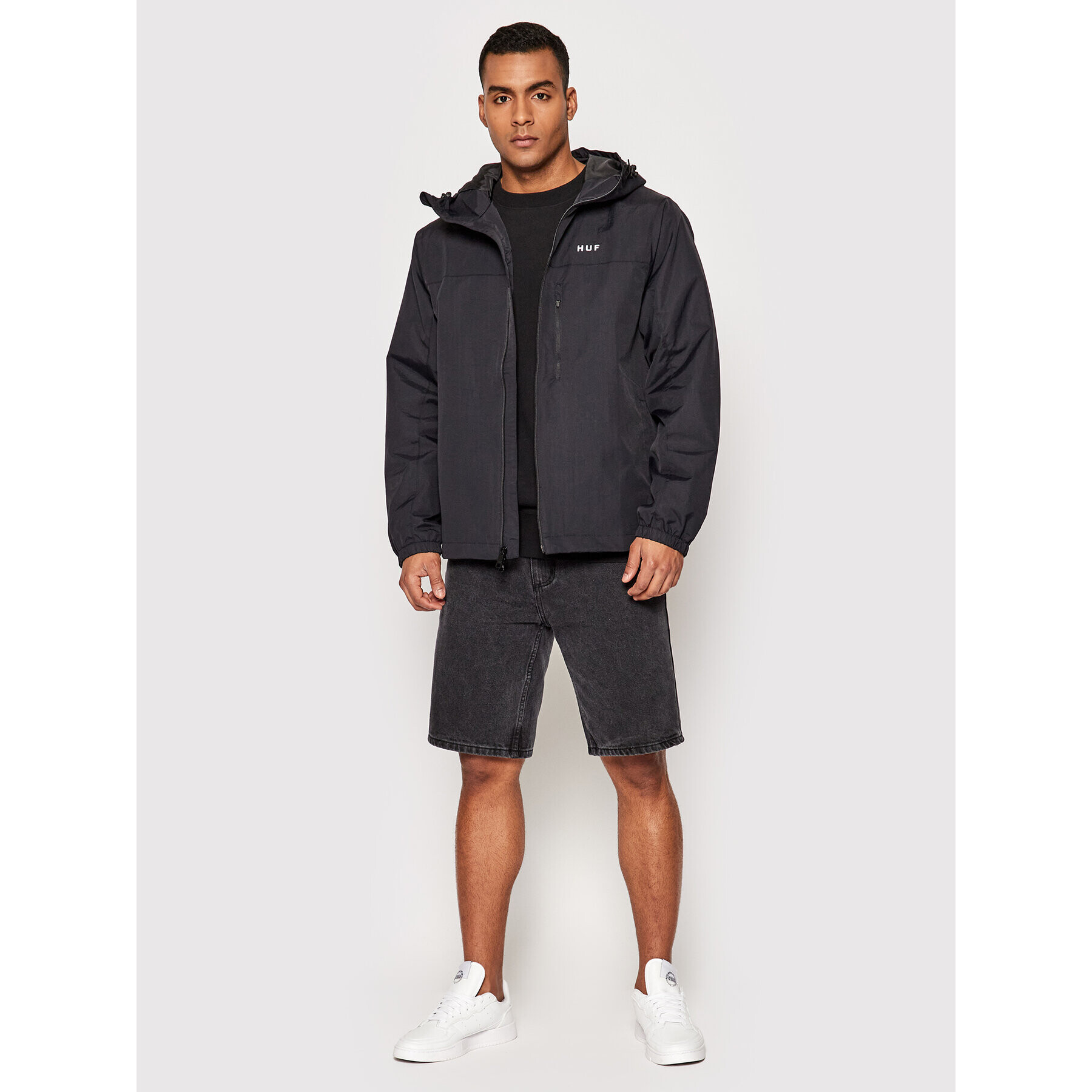 HUF Geacă Essentials JK00350 Negru Regular Fit - Pled.ro