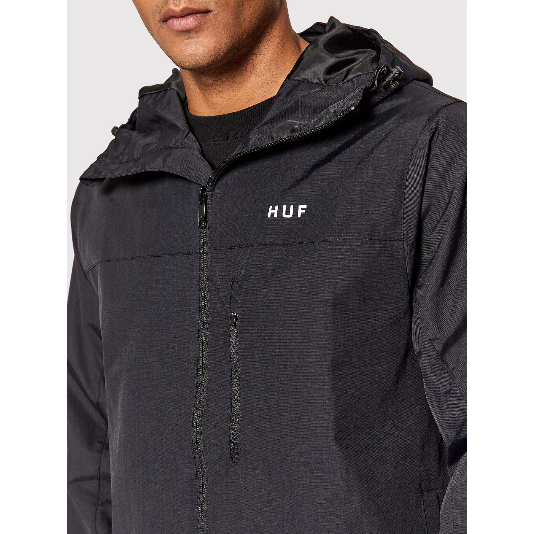 HUF Geacă Essentials JK00350 Negru Regular Fit - Pled.ro