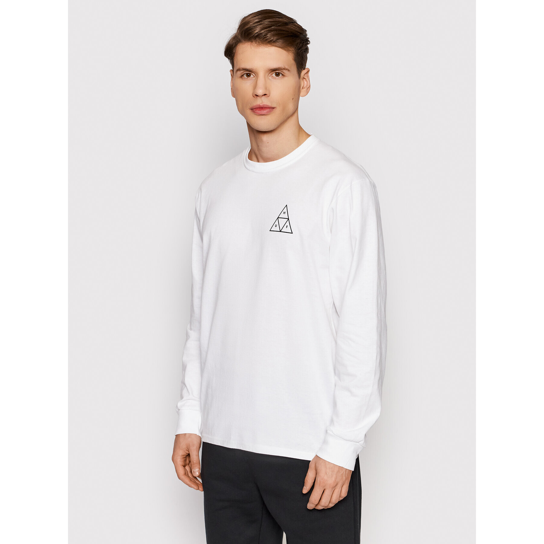 HUF Longsleeve Essential TS01546 Alb Regular Fit - Pled.ro