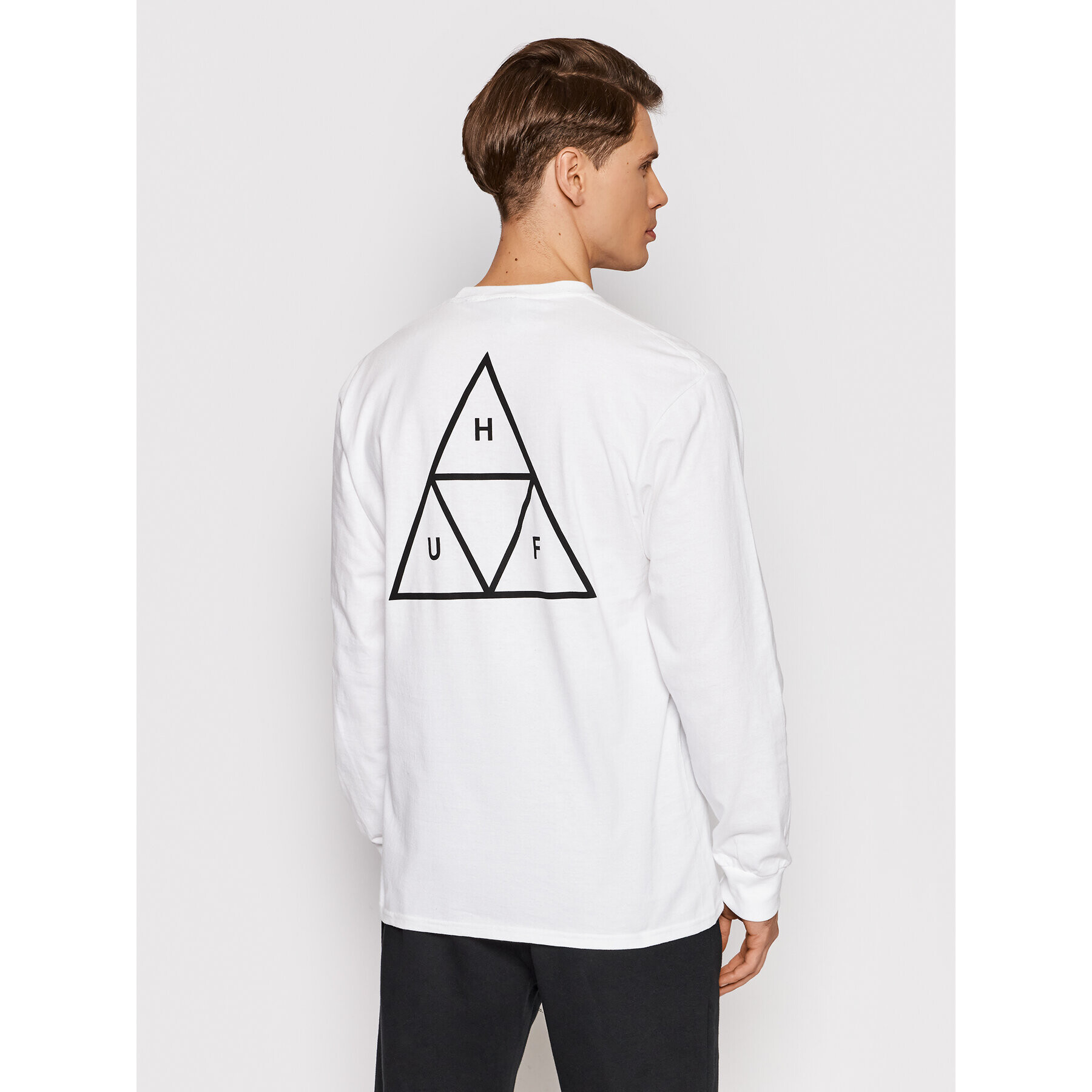 HUF Longsleeve Essential TS01546 Alb Regular Fit - Pled.ro