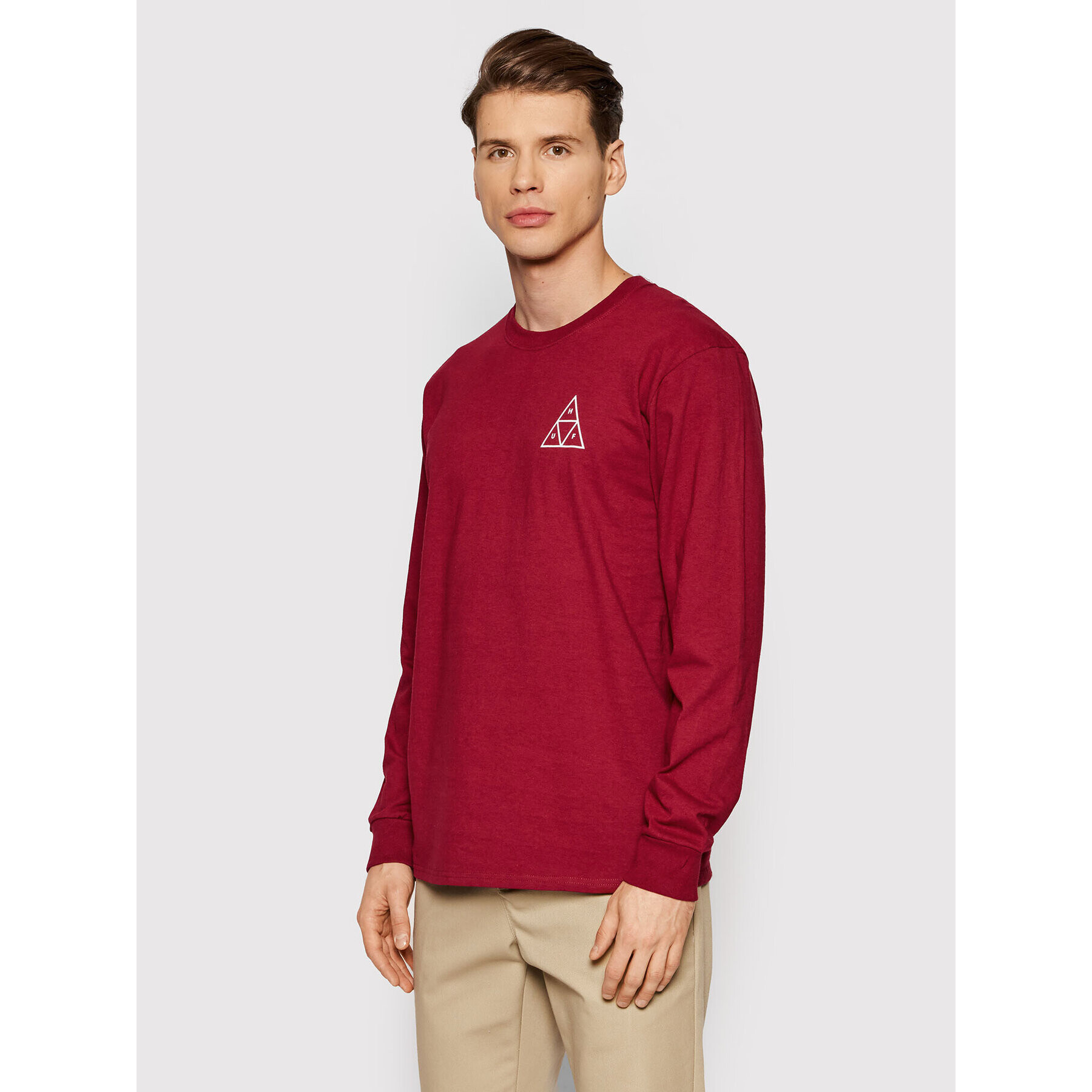 HUF Longsleeve Essential TS01546 Vișiniu Regular Fit - Pled.ro