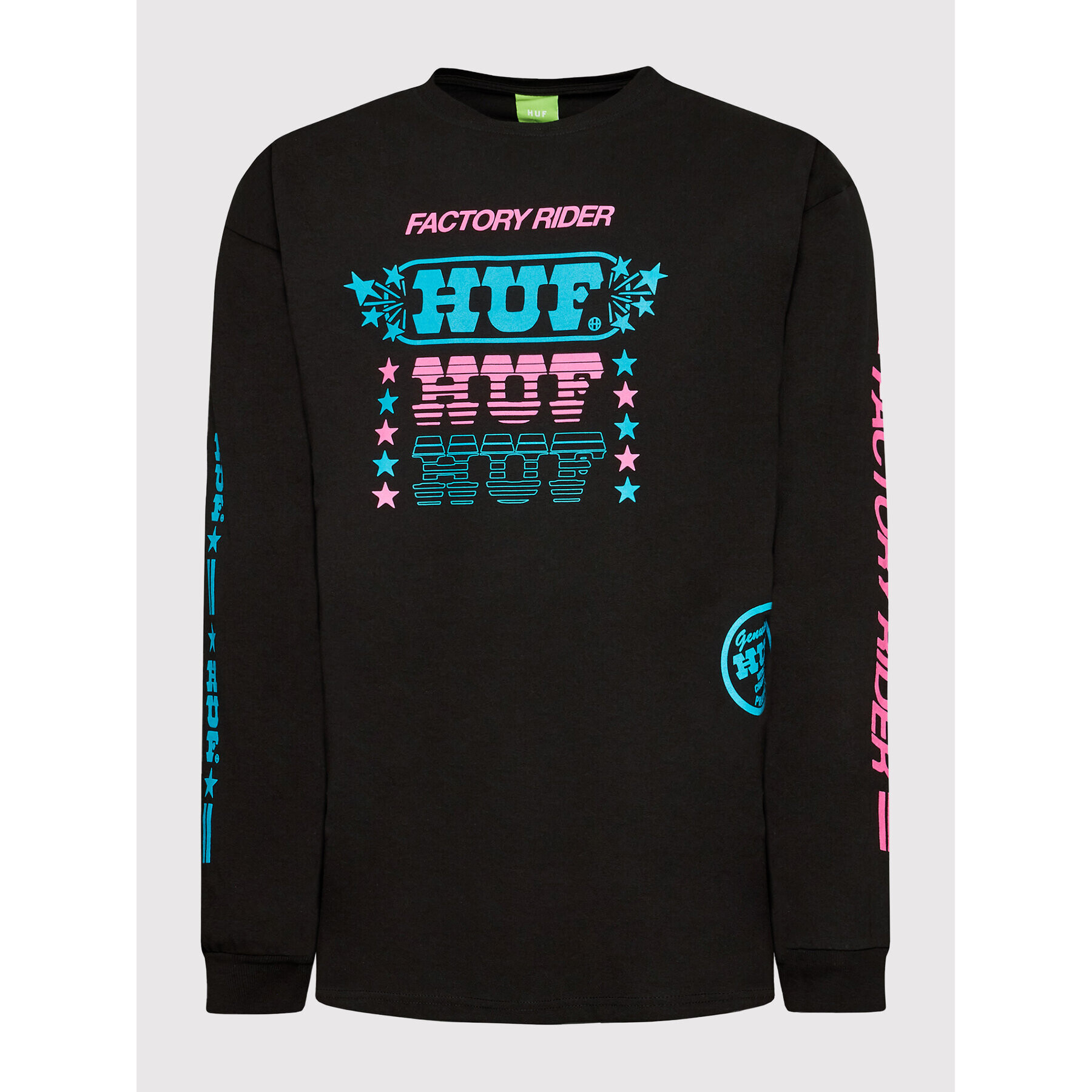 HUF Longsleeve Factory Rider TS01626 Negru Regular Fit - Pled.ro