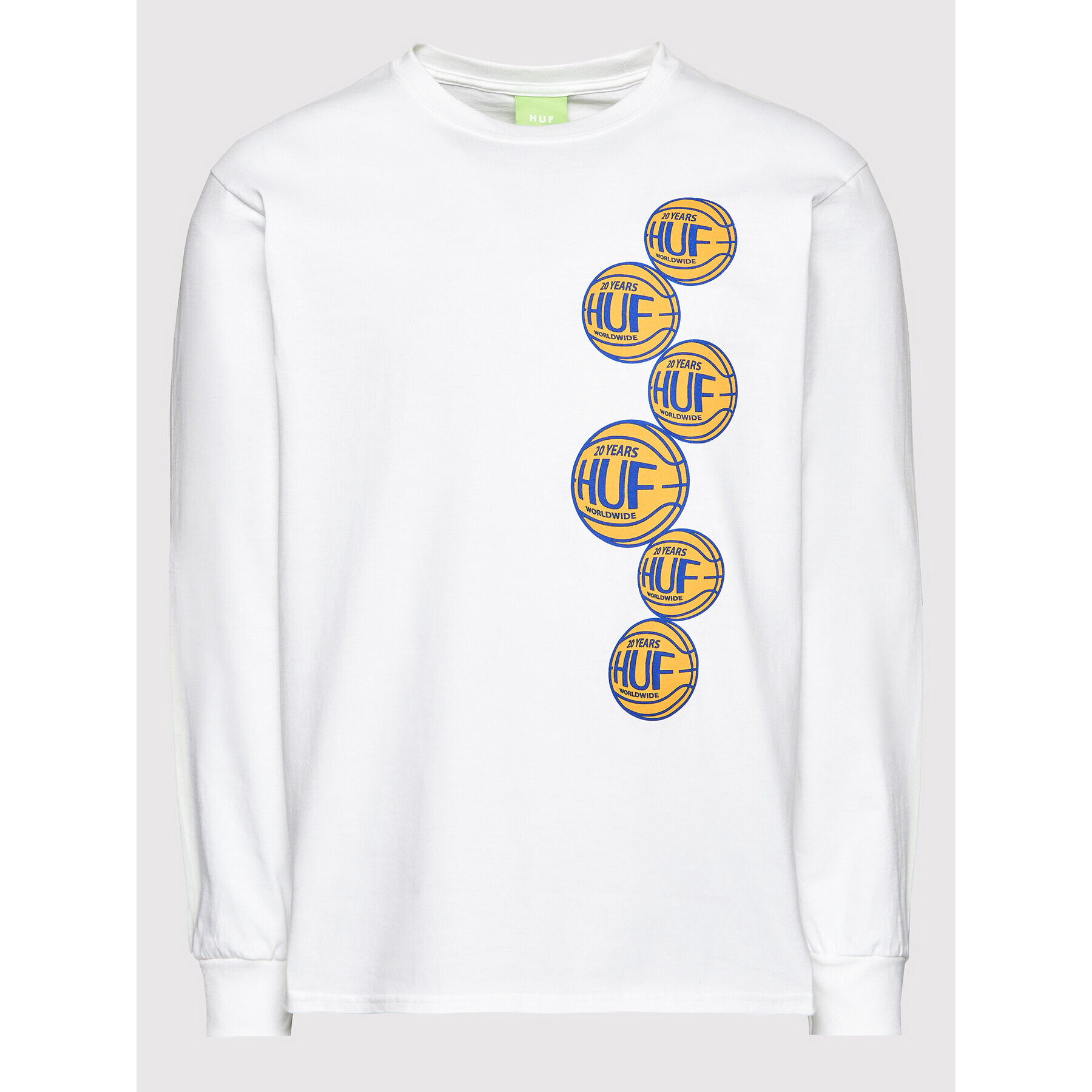 HUF Longsleeve Real Baller TS01644 Alb Regular Fit - Pled.ro