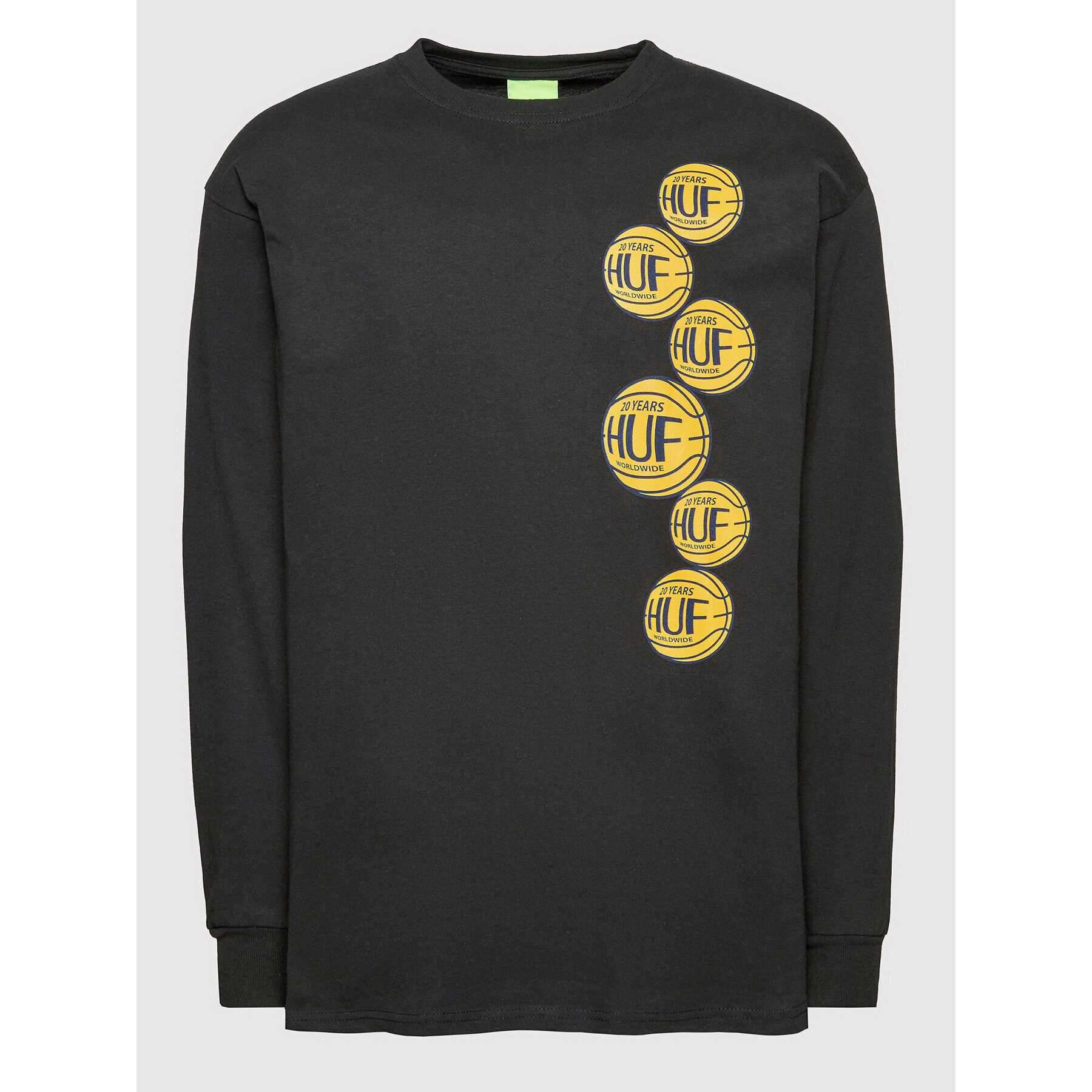 HUF Longsleeve Real Baller TS01644 Negru Regular Fit - Pled.ro