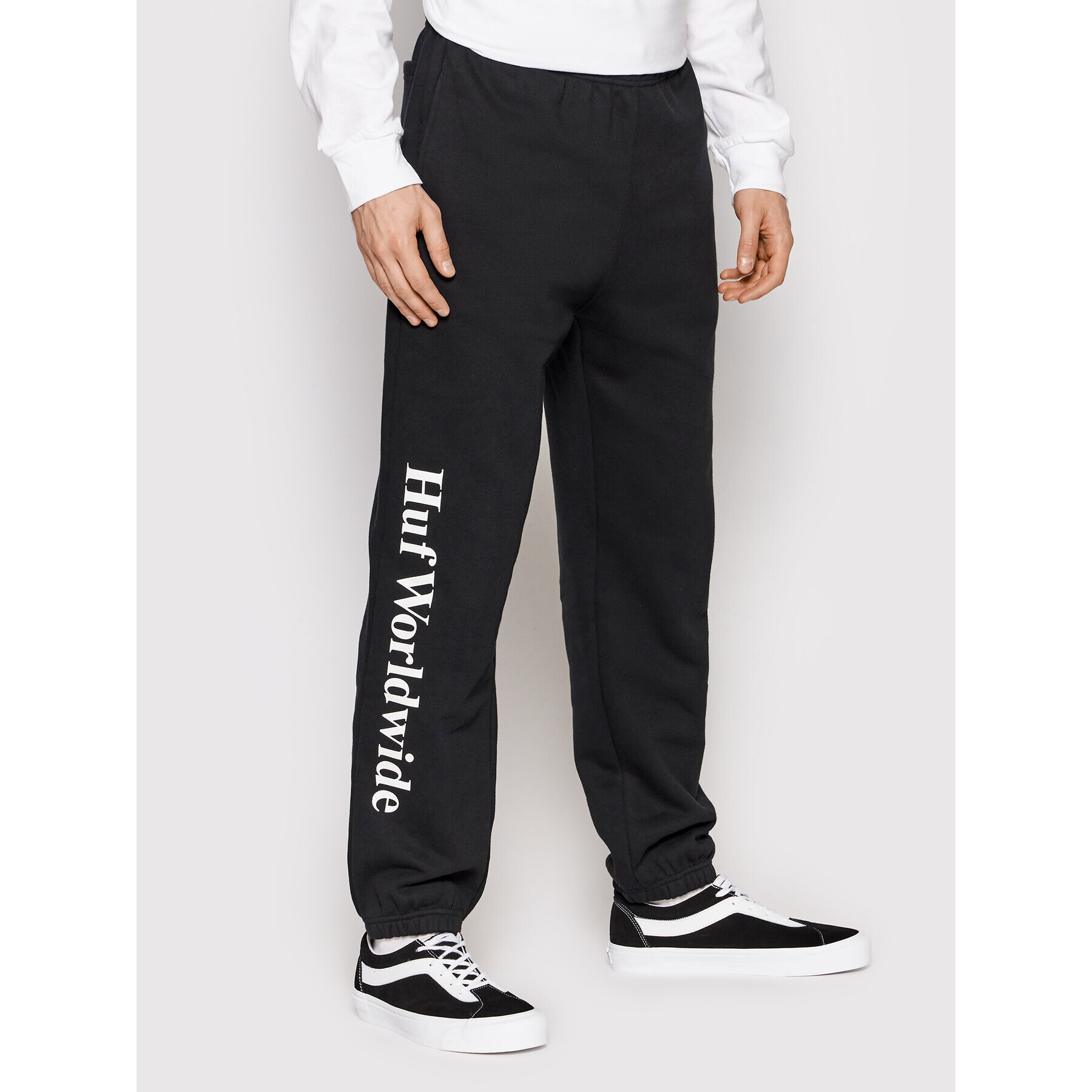 HUF Pantaloni trening Essentials PT00176 Negru Regular Fit - Pled.ro