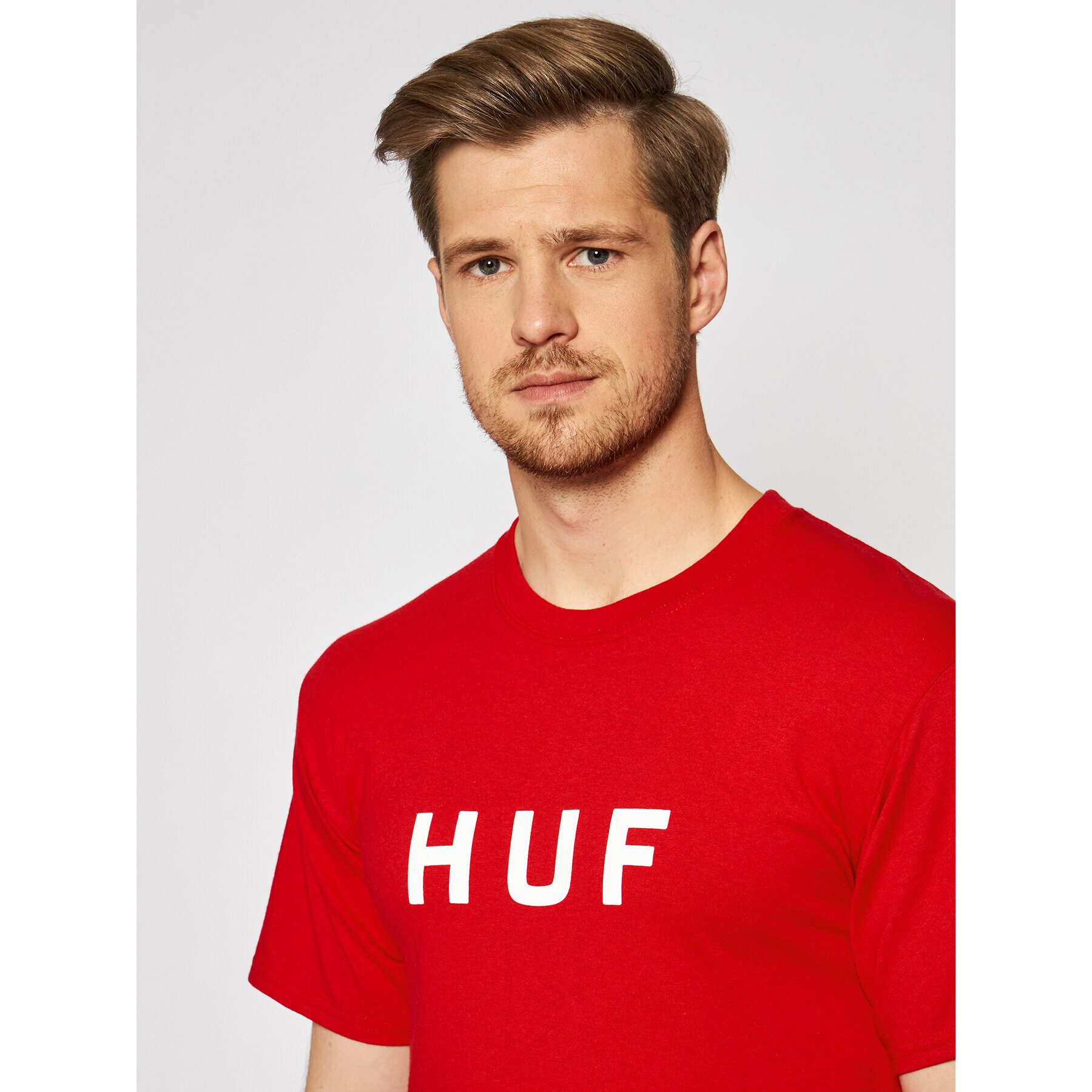 HUF Tricou Essentials Og Logo TS00508 Roșu Regular Fit - Pled.ro