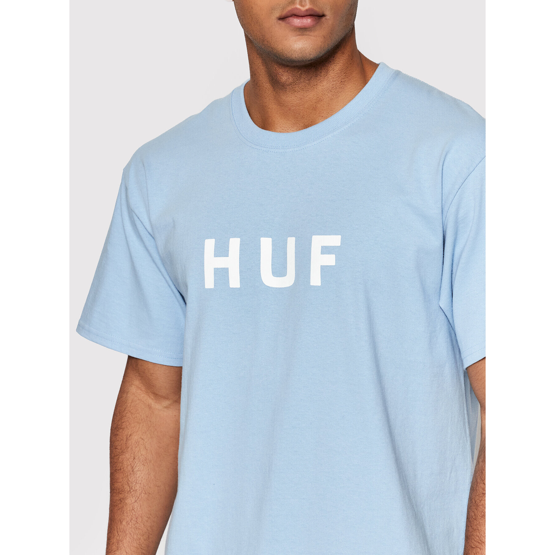 HUF Tricou Essentials Og Logo TS01752 Albastru Regular Fit - Pled.ro