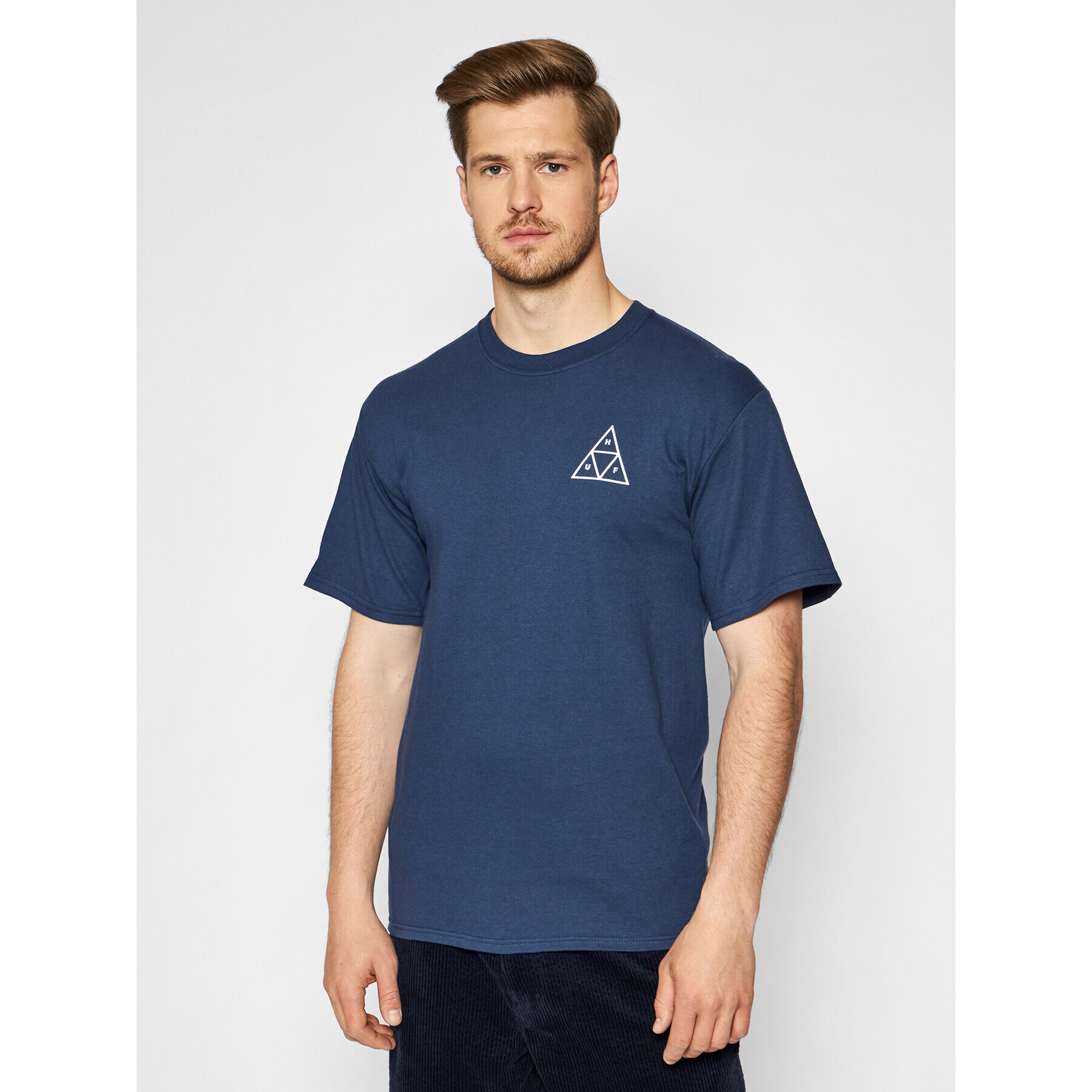 HUF Tricou Essentials TS00509 Bleumarin Regular Fit - Pled.ro