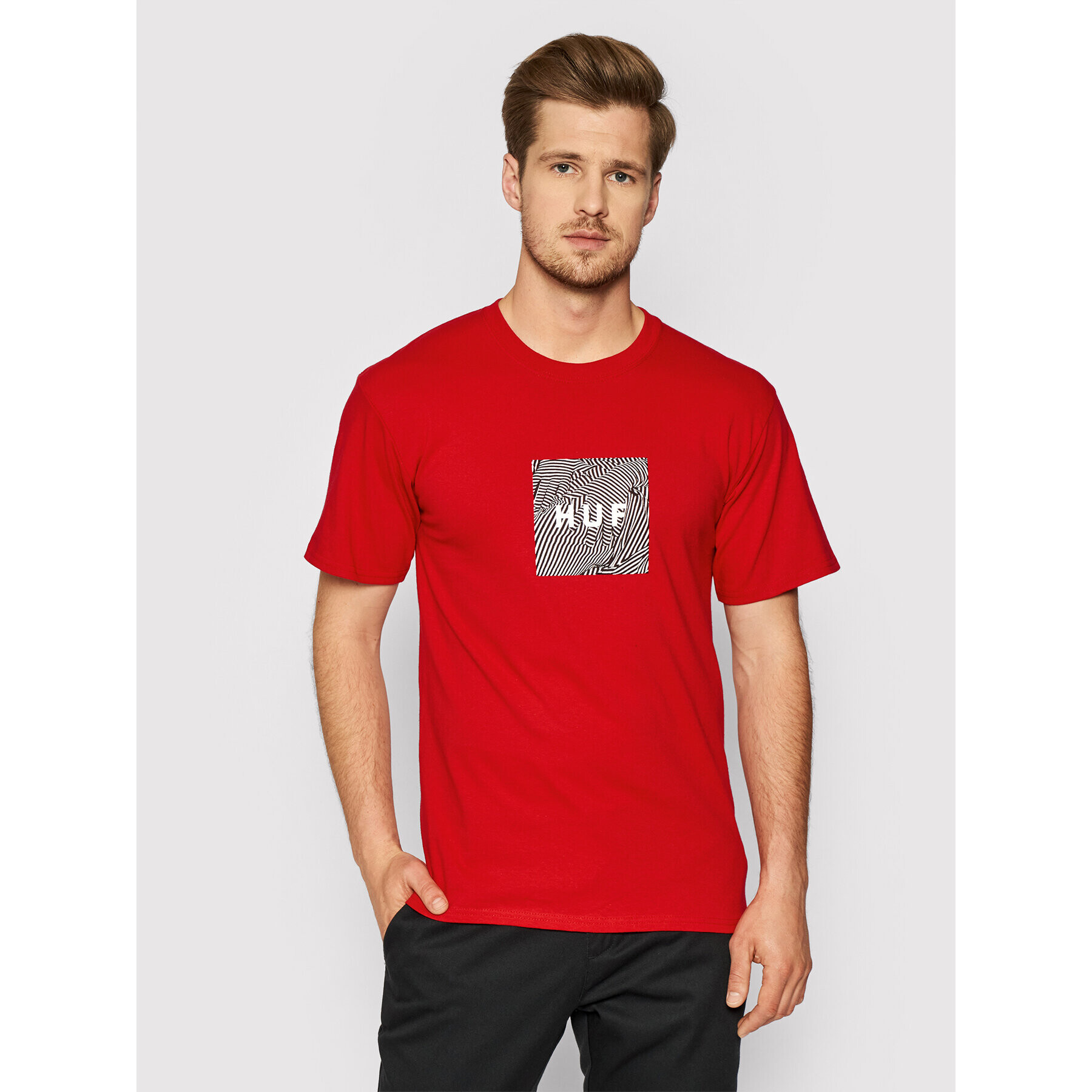 HUF Tricou Feels Tee TS01328 Roșu Regular Fit - Pled.ro