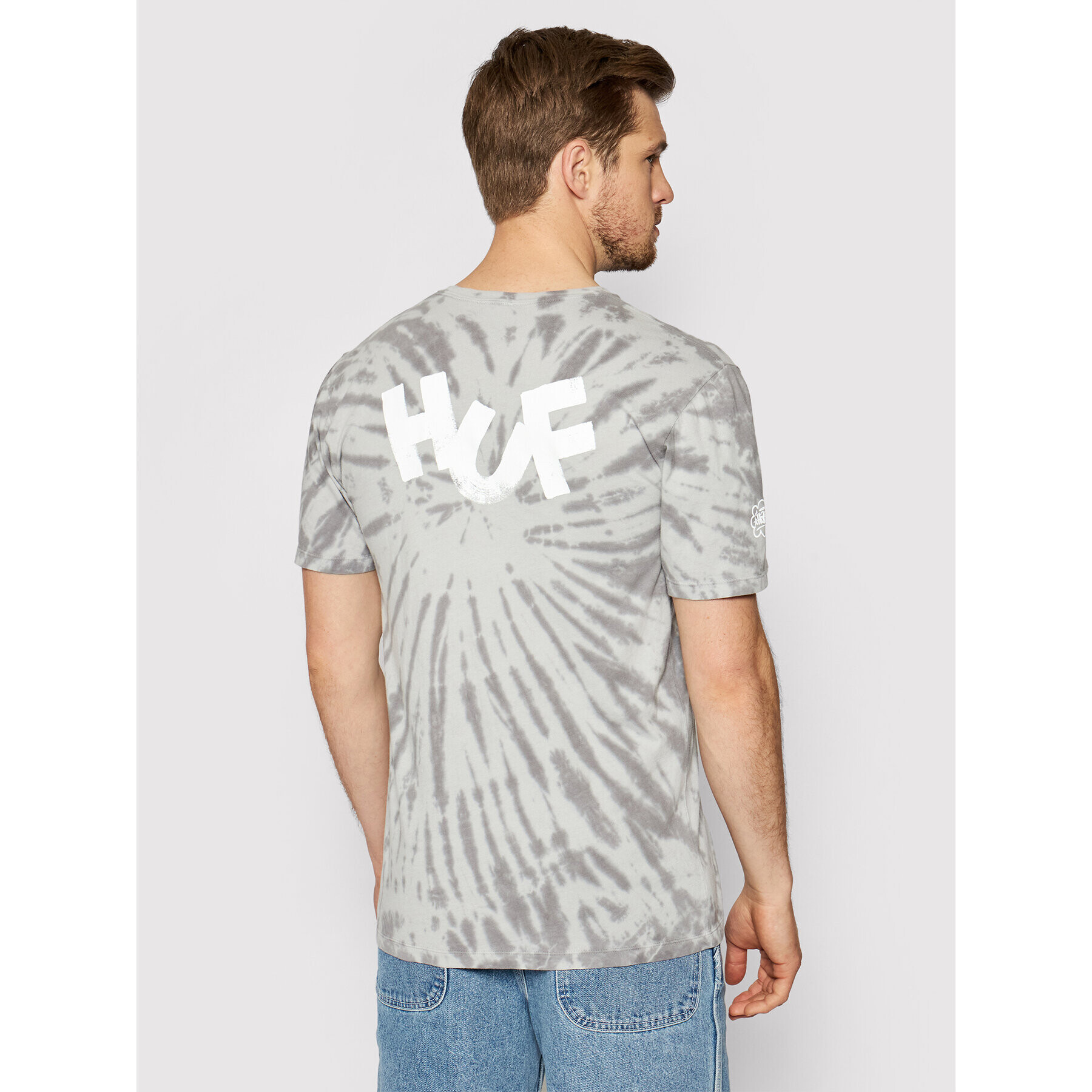 HUF Tricou HAZE Brush Tie Dye TS01383 Gri Regular Fit - Pled.ro