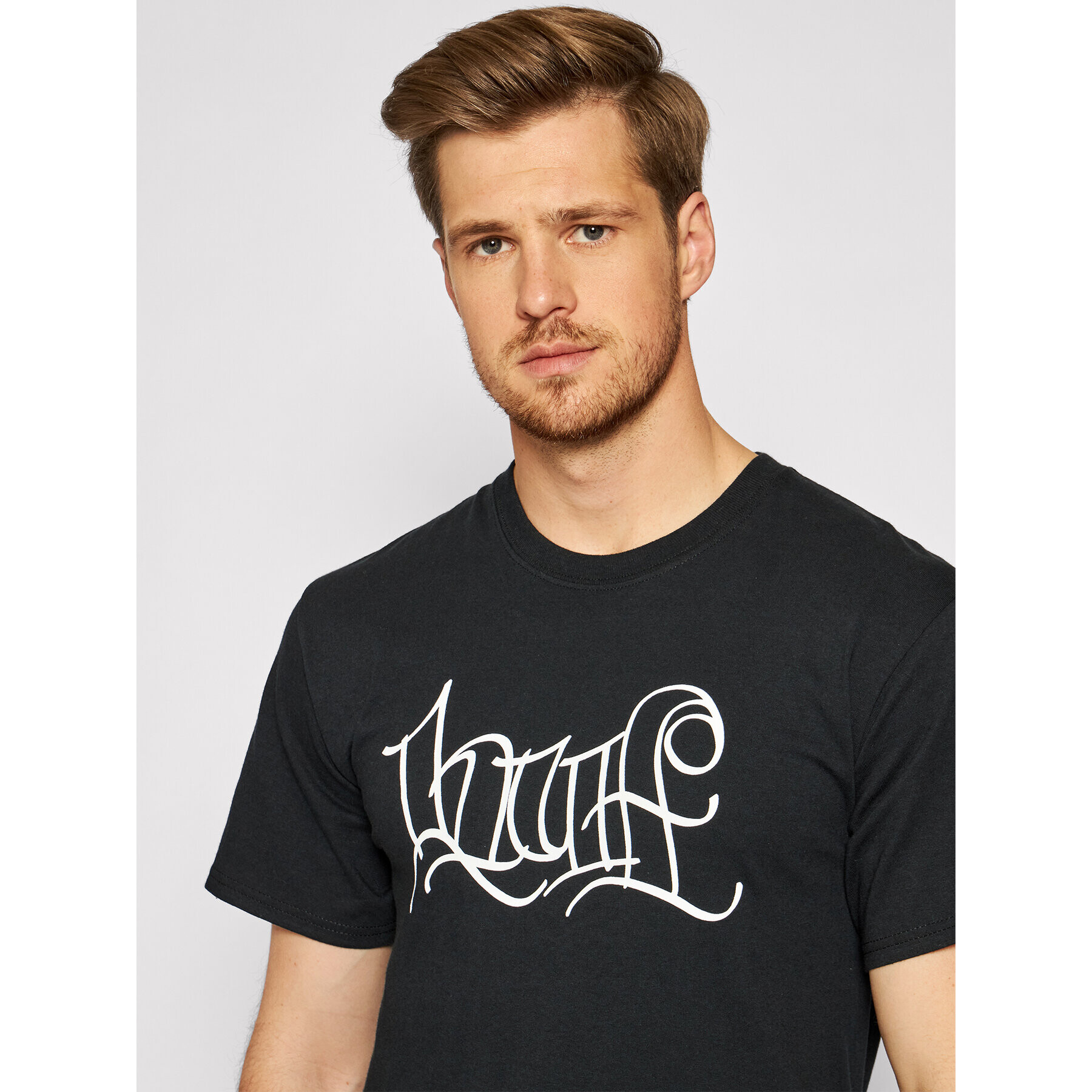 HUF Tricou HAZE Handstyle 2 TS01382 Negru Regular Fit - Pled.ro