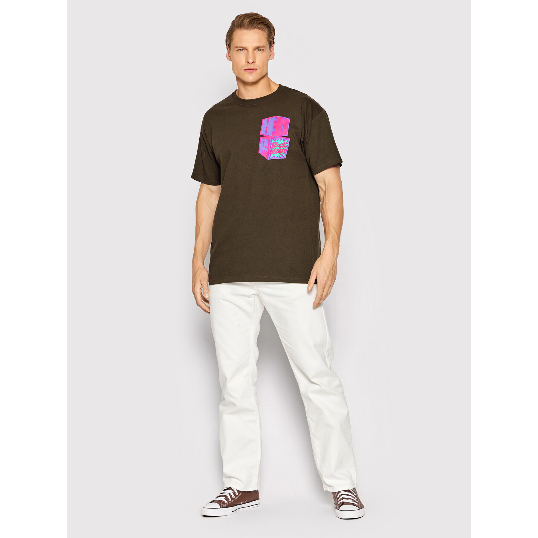 HUF Tricou High Note TS01654 Maro Regular Fit - Pled.ro