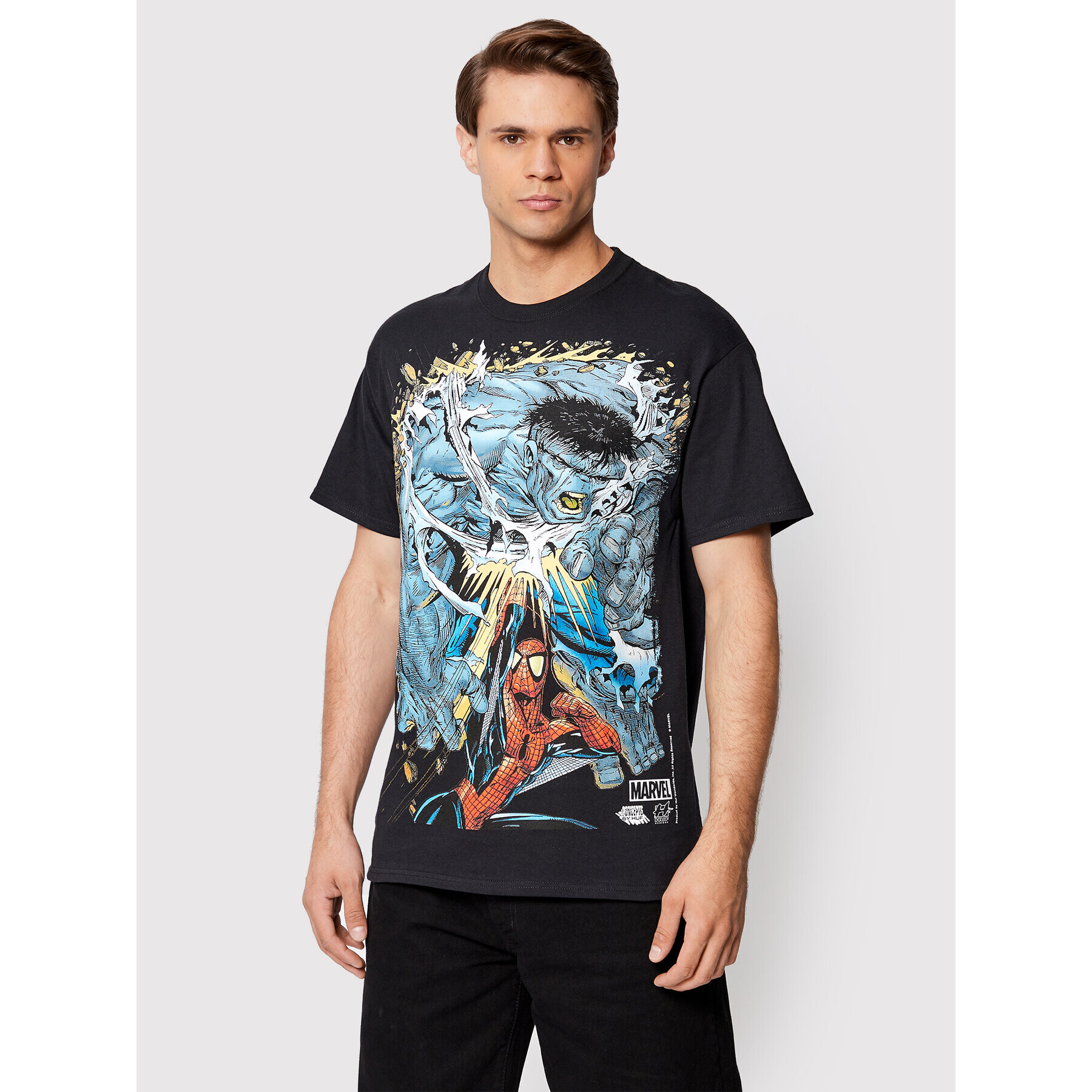 HUF Tricou MARVEL Battle TS01976 Negru Regular Fit - Pled.ro