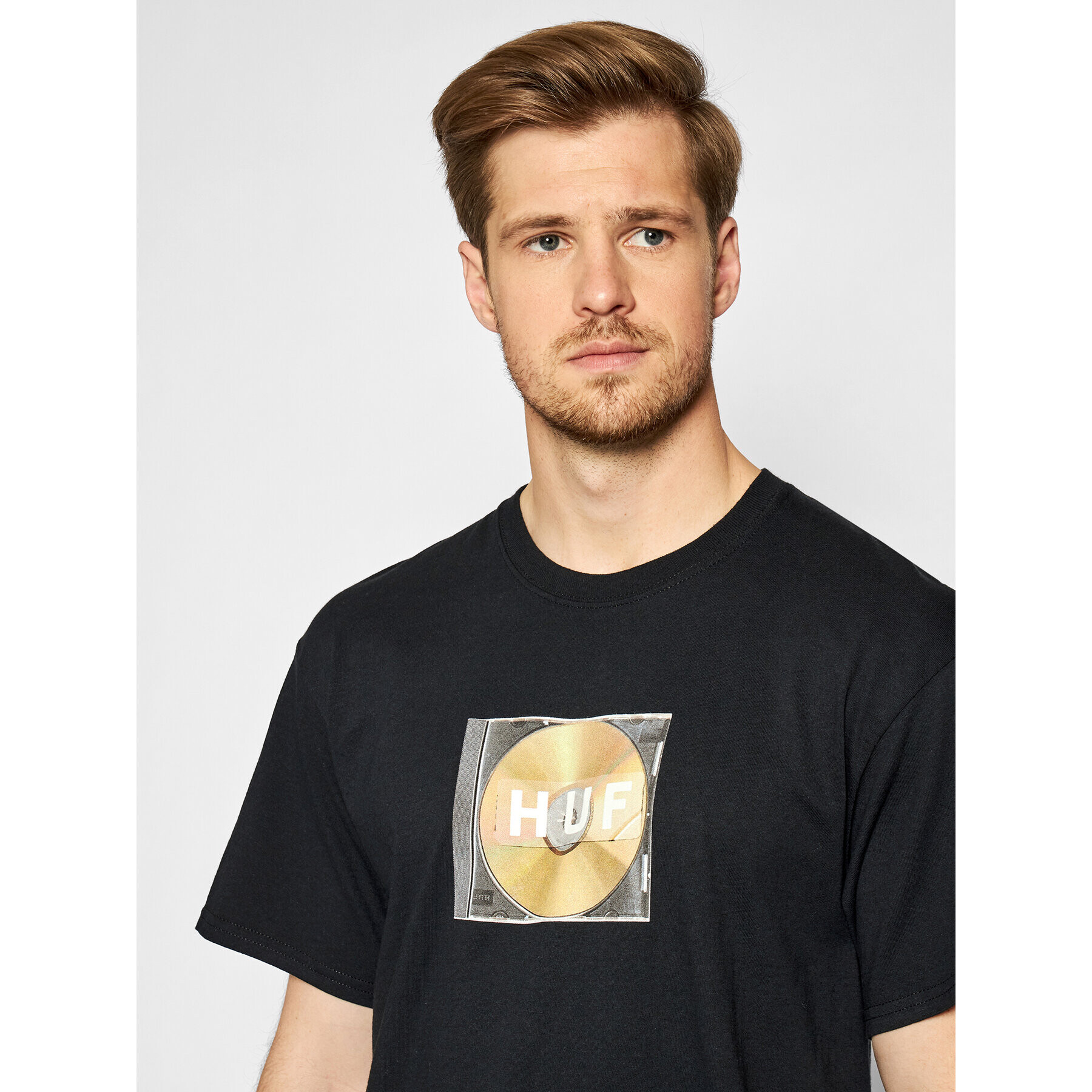 HUF Tricou Mix Box Logo TS01343 Negru Regular Fit - Pled.ro