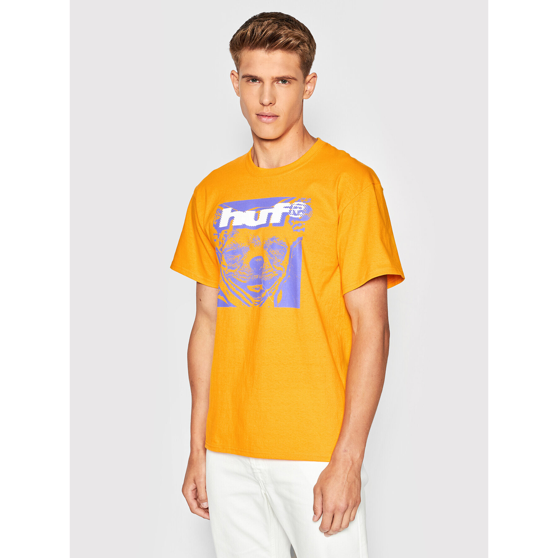 HUF Tricou Que Como TS01828 Portocaliu Regular Fit - Pled.ro