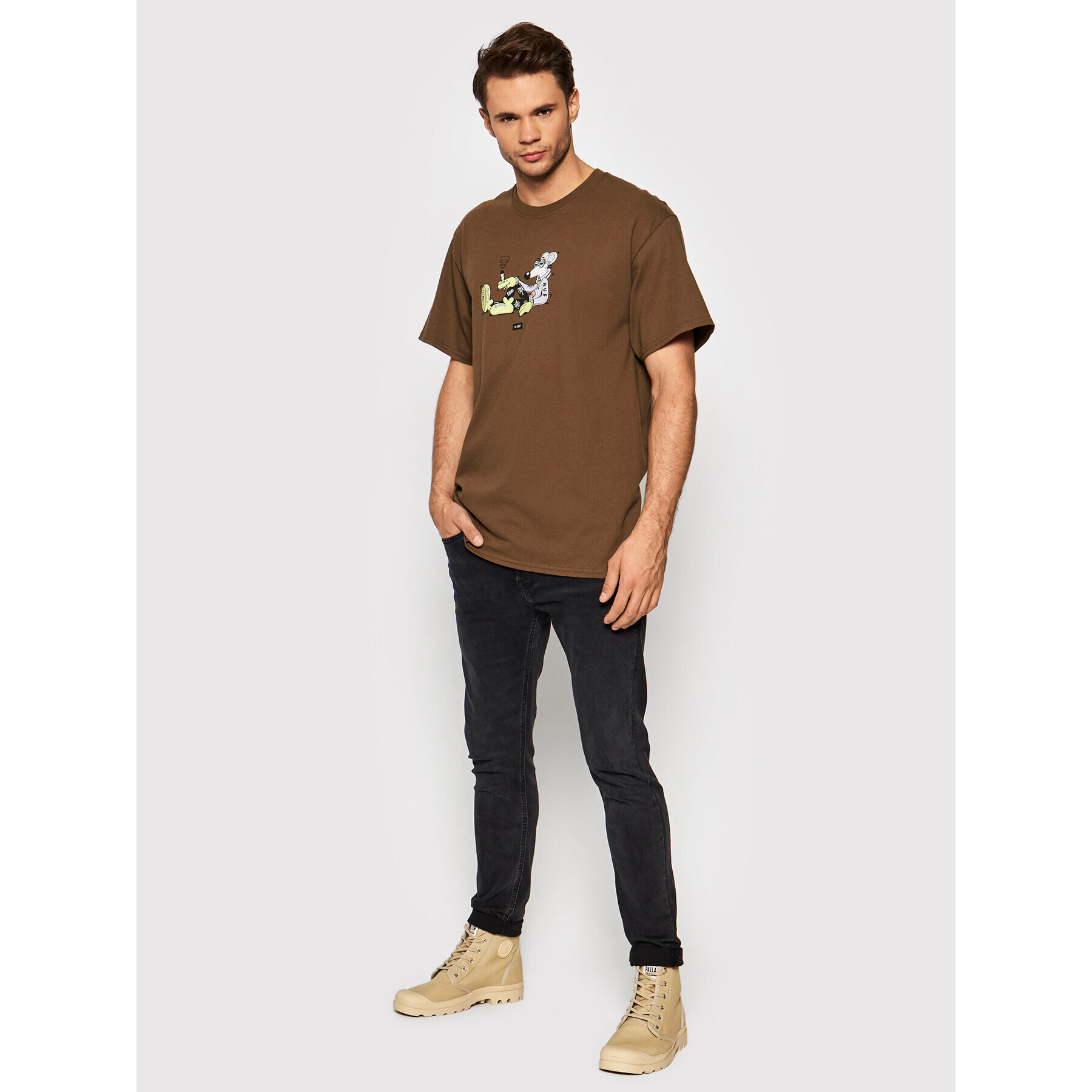 HUF Tricou Steven Harrington Mouse TS01688 Maro Regular Fit - Pled.ro