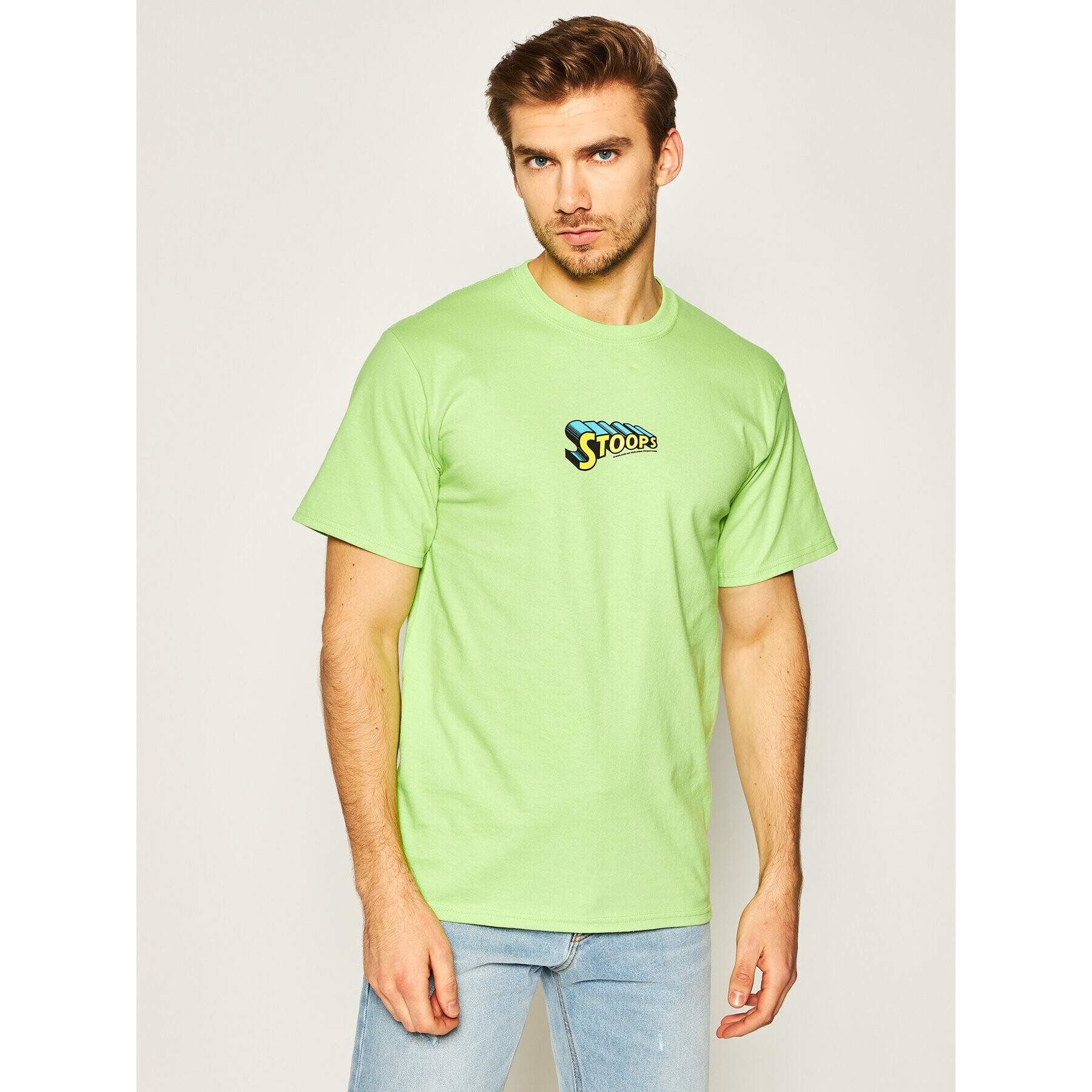 HUF Tricou Stoops Man TS01015 Verde Regular Fit - Pled.ro