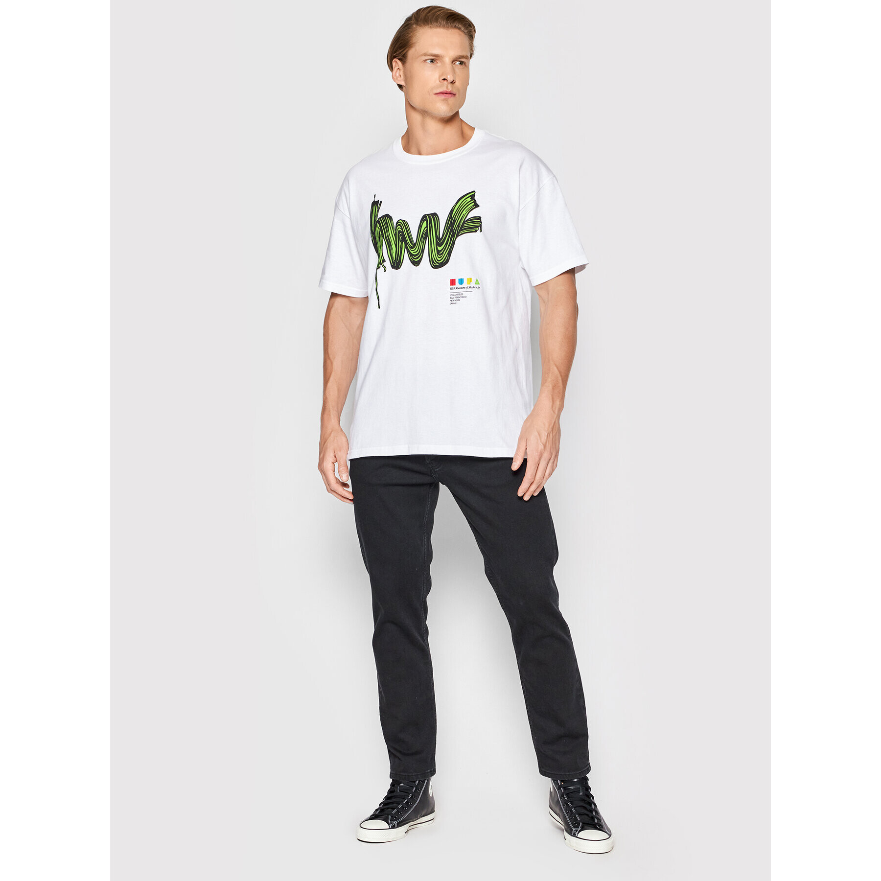 HUF Tricou Stroke Of Genius TS01653 Alb Regular Fit - Pled.ro