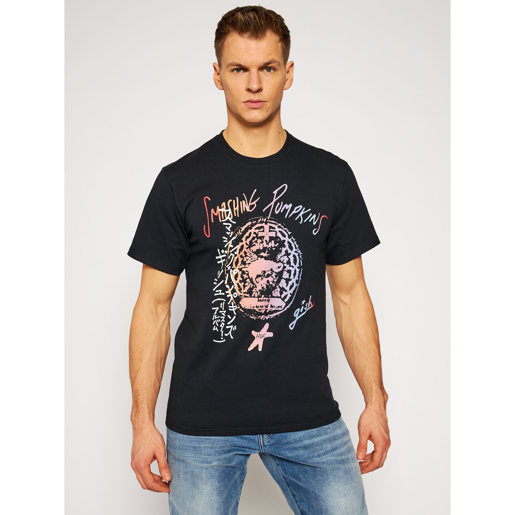 HUF Tricou THE SMASHING PUMPKINS Gish Tee TS01403 Negru Regular Fit - Pled.ro