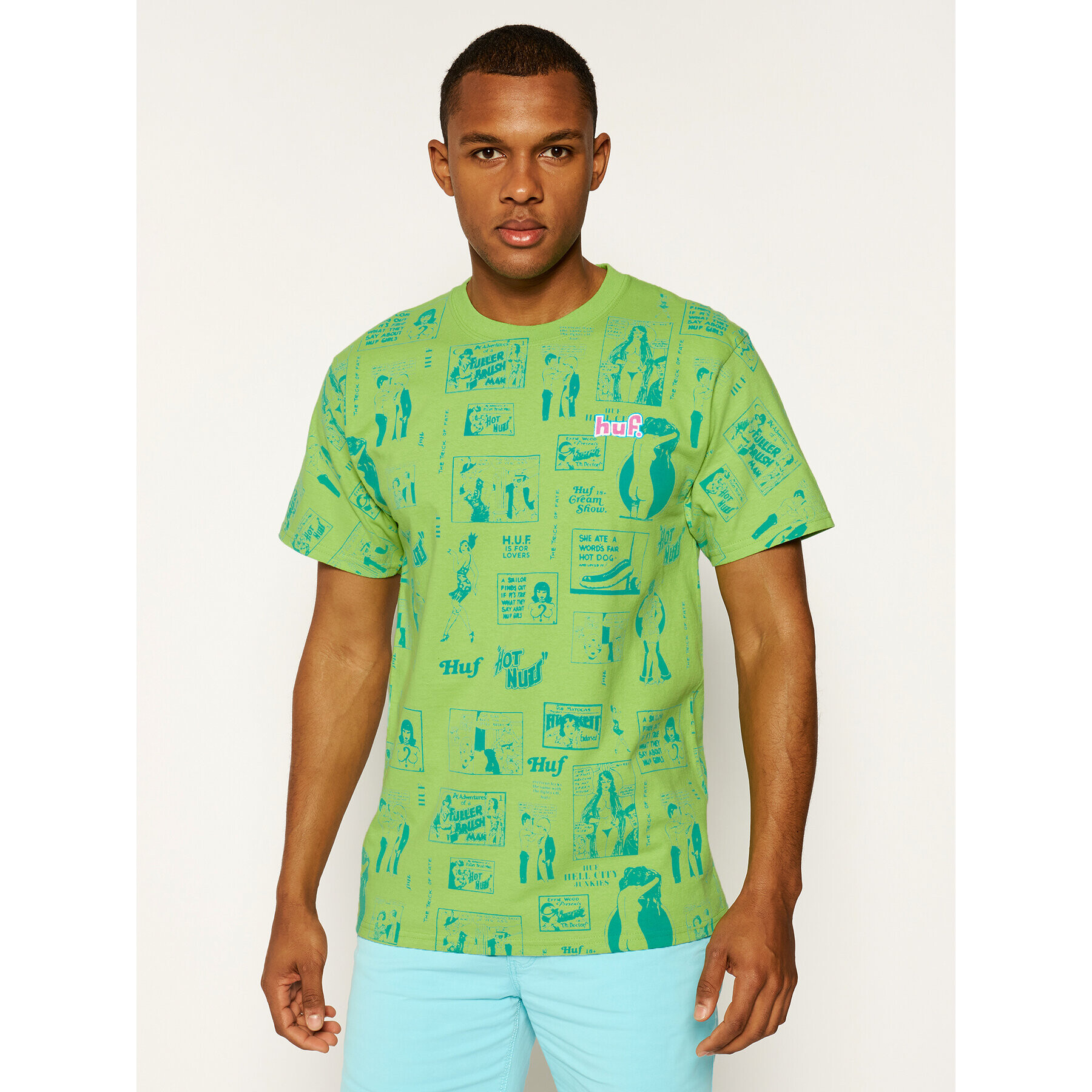 HUF Tricou Tijuana Memories TS00995 Verde Regular Fit - Pled.ro