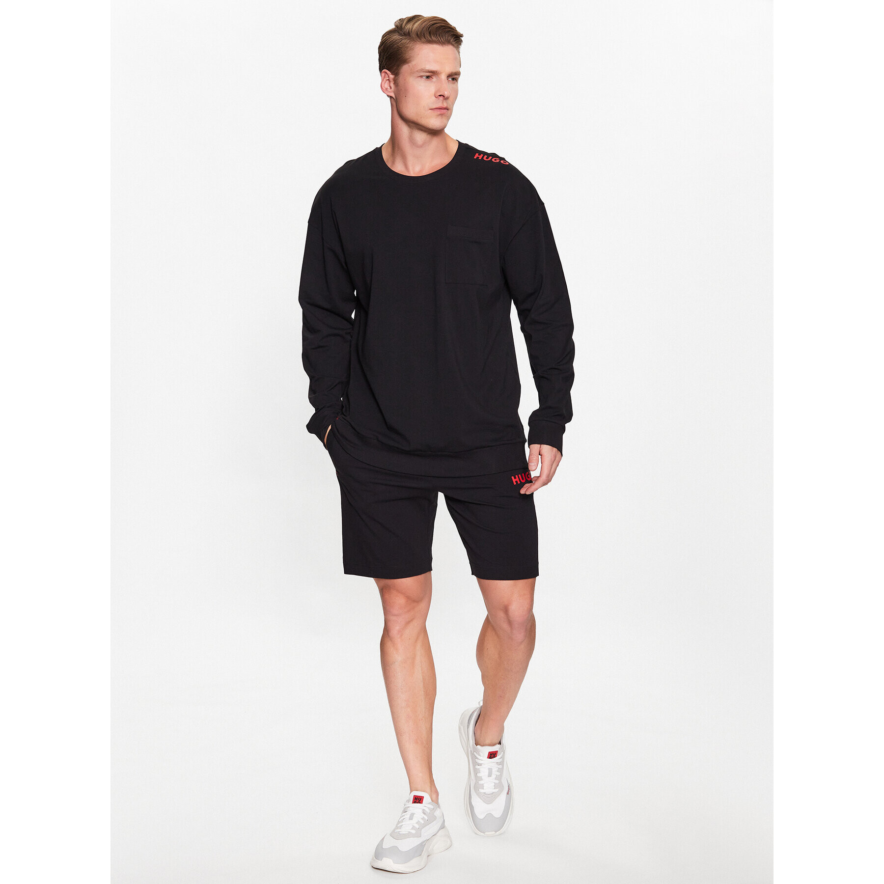 Hugo Bluză 50478910 Negru Relaxed Fit - Pled.ro