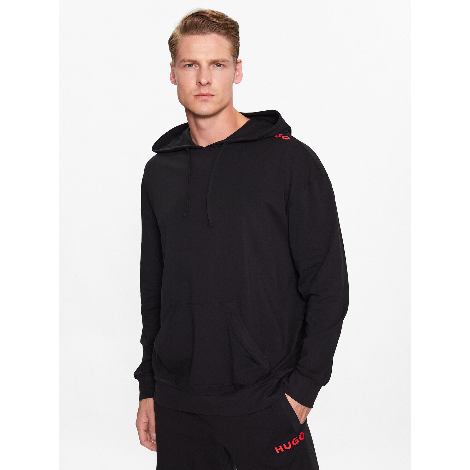 Hugo Bluză 50487781 Negru Relaxed Fit - Pled.ro