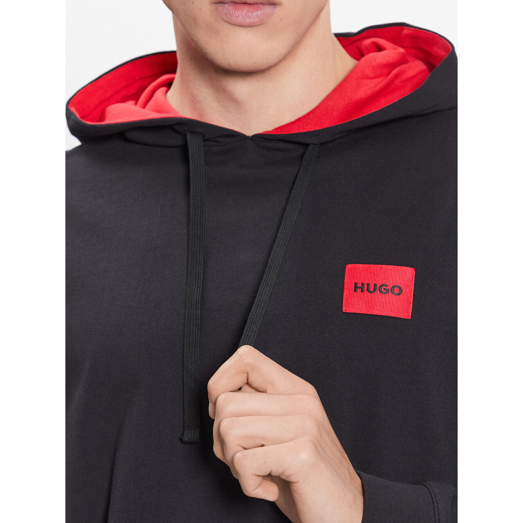 Hugo Bluză Cut Logo Hoodie 50490276 Negru Relaxed Fit - Pled.ro