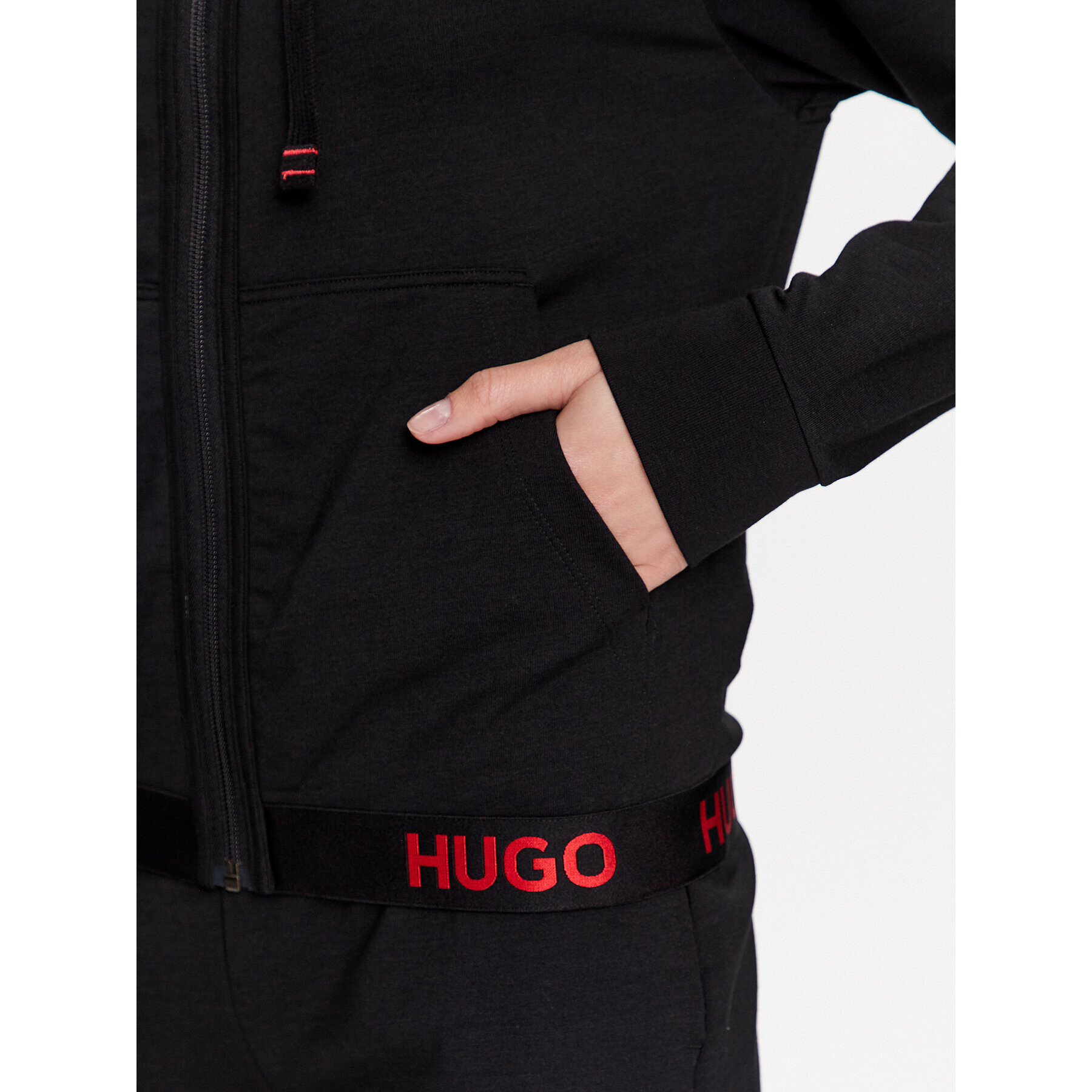 Hugo Bluză 50490599 Negru Regular Fit - Pled.ro