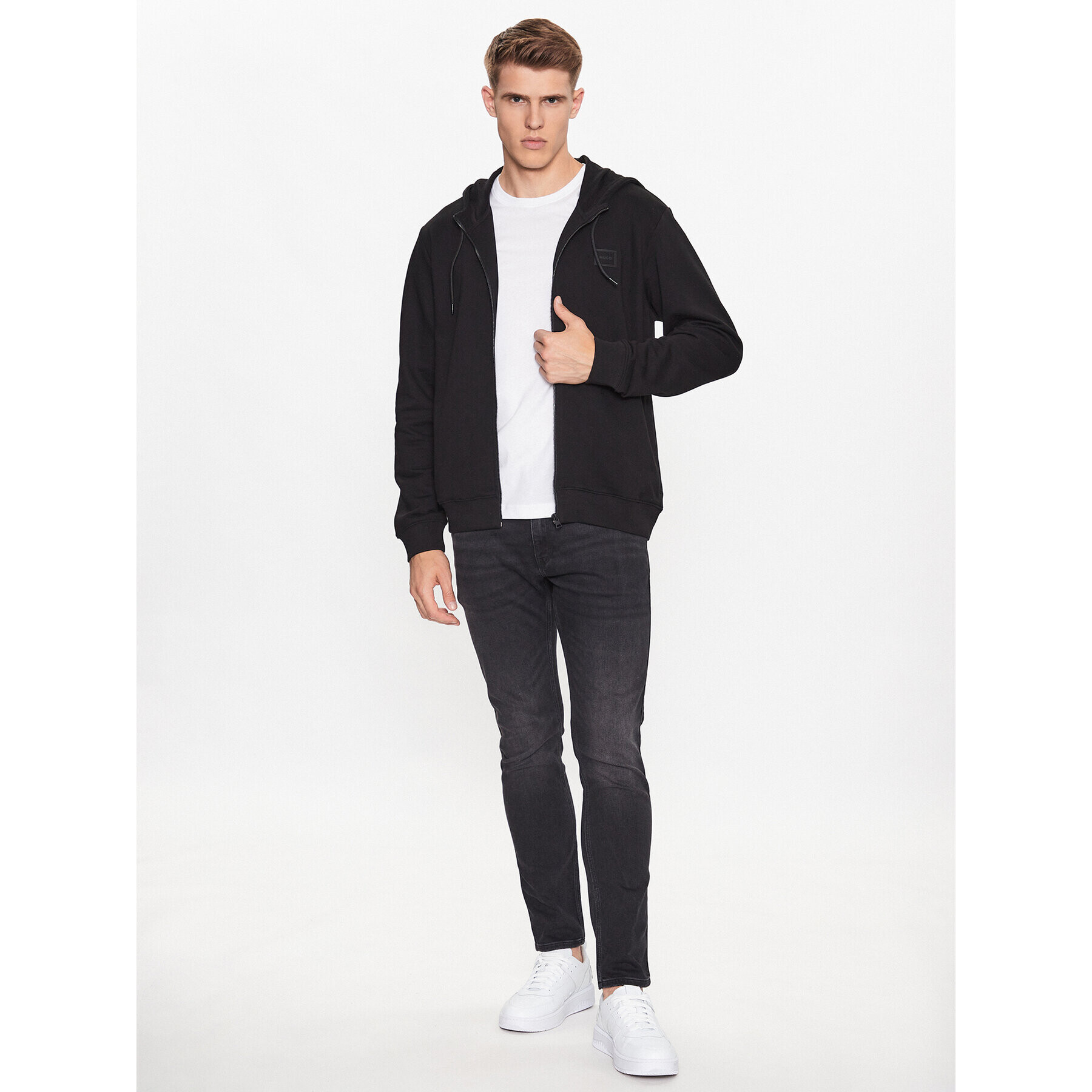 Hugo Bluză 50495678 Negru Regular Fit - Pled.ro