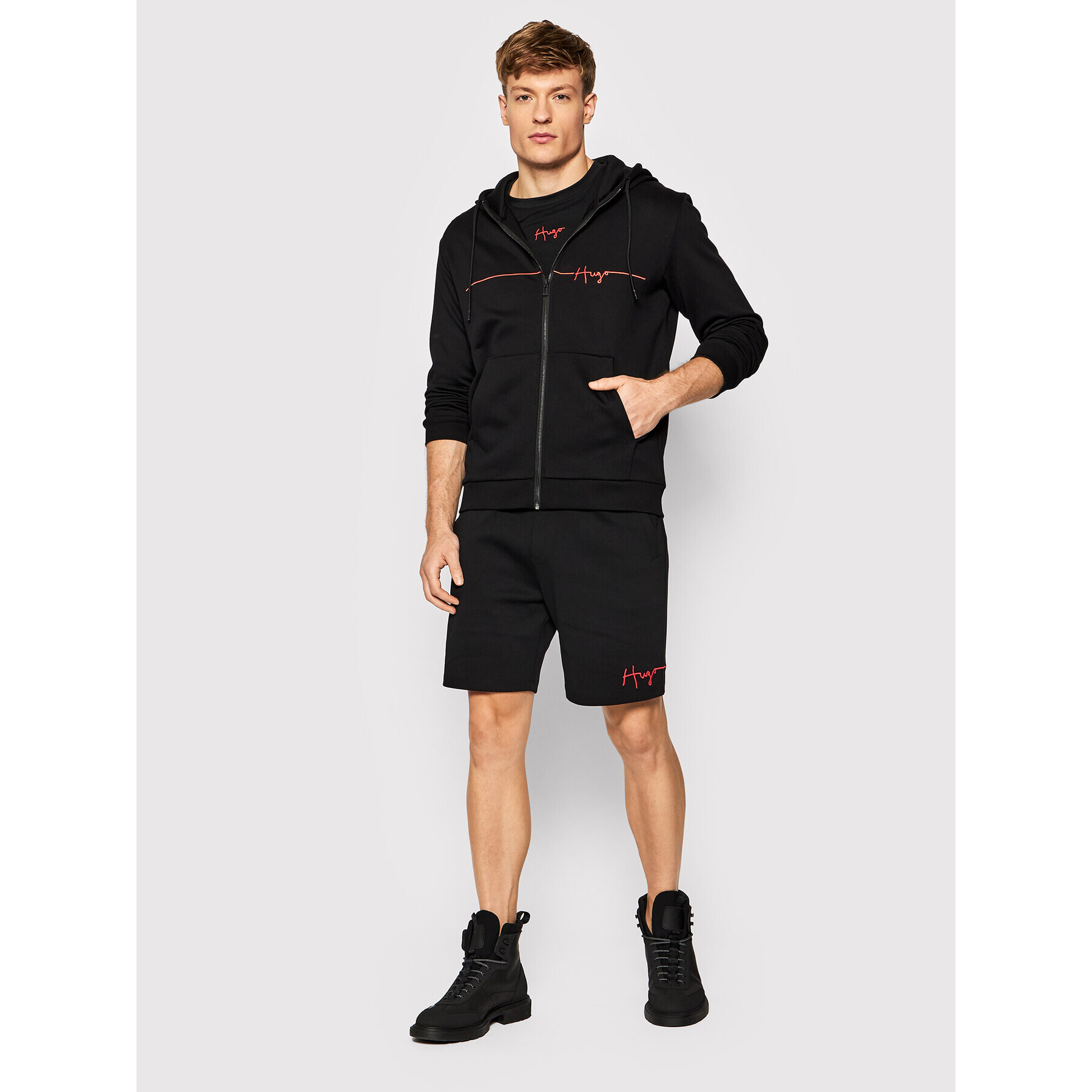 Hugo Bluză Dampari 50457100 Negru Regular Fit - Pled.ro