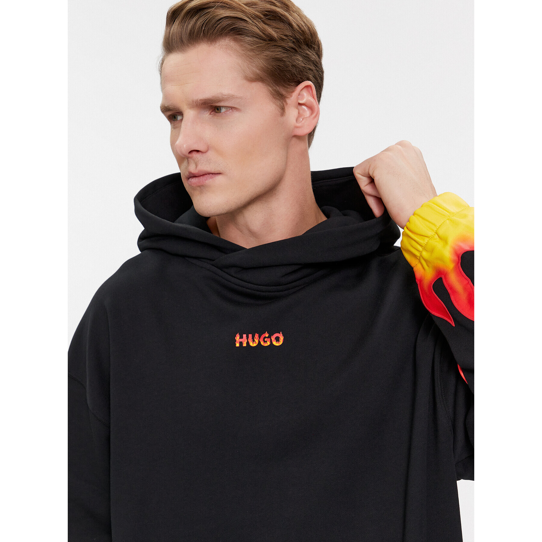 Hugo Bluză Droma 50504815 Negru Oversize - Pled.ro