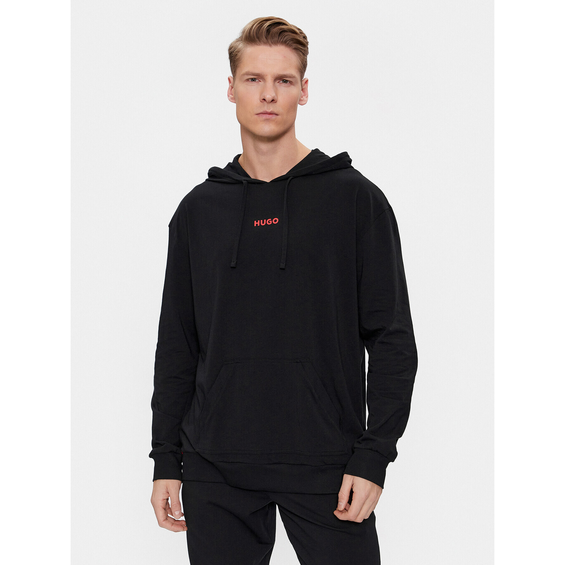 Hugo Bluză Linked Hoodie 50505110 Negru Regular Fit - Pled.ro