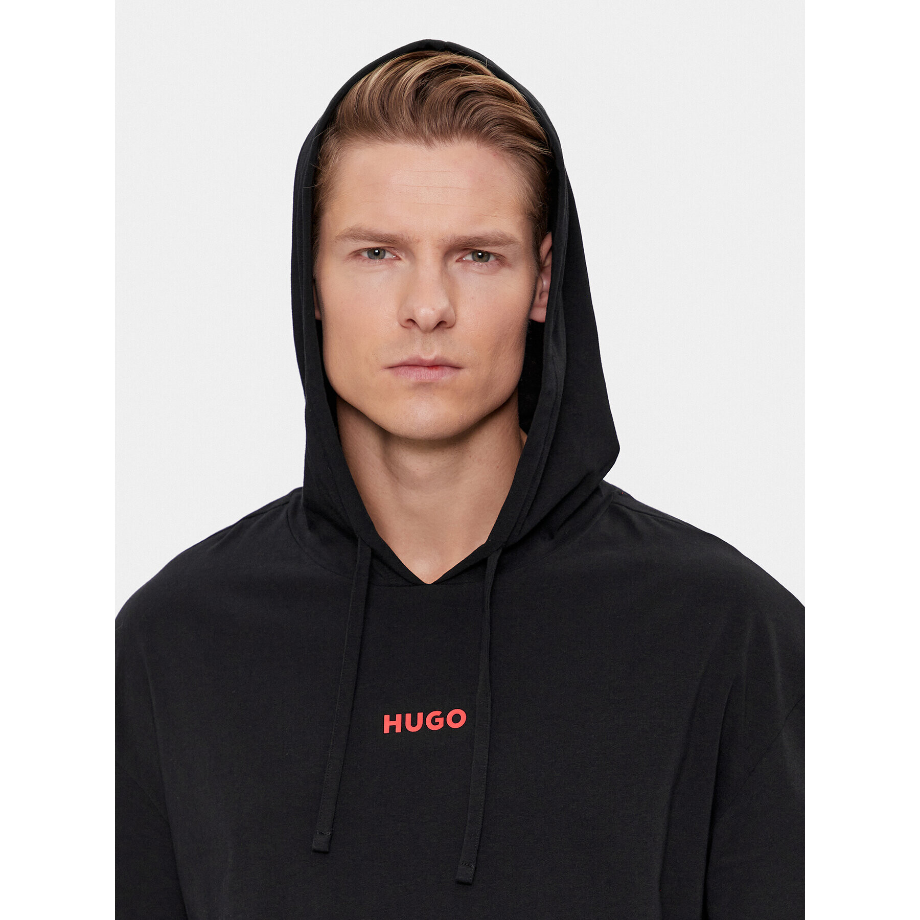 Hugo Bluză Linked Hoodie 50505110 Negru Regular Fit - Pled.ro