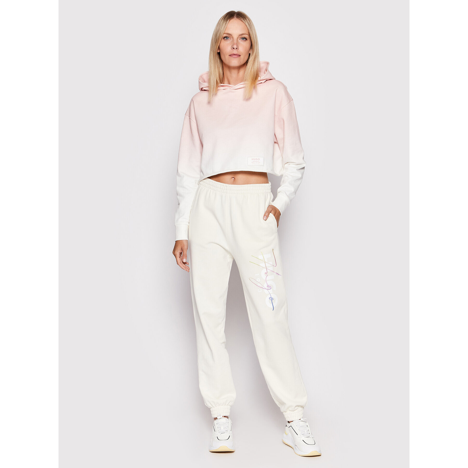 Hugo Bluză Dangaya_1 50481498 Roz Cropped Fit - Pled.ro