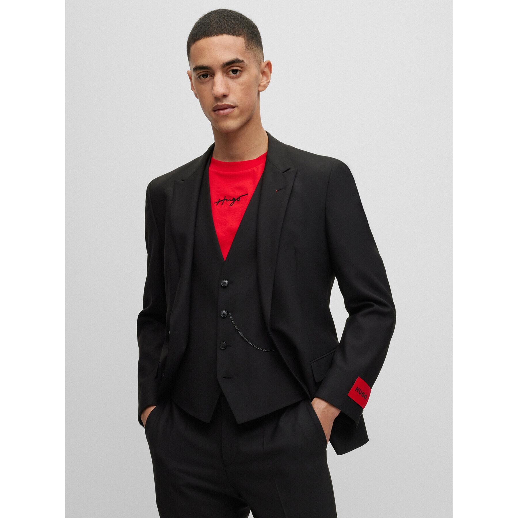 Hugo Costum Henry/Getlin233V1X 50495023 Negru Slim Fit - Pled.ro