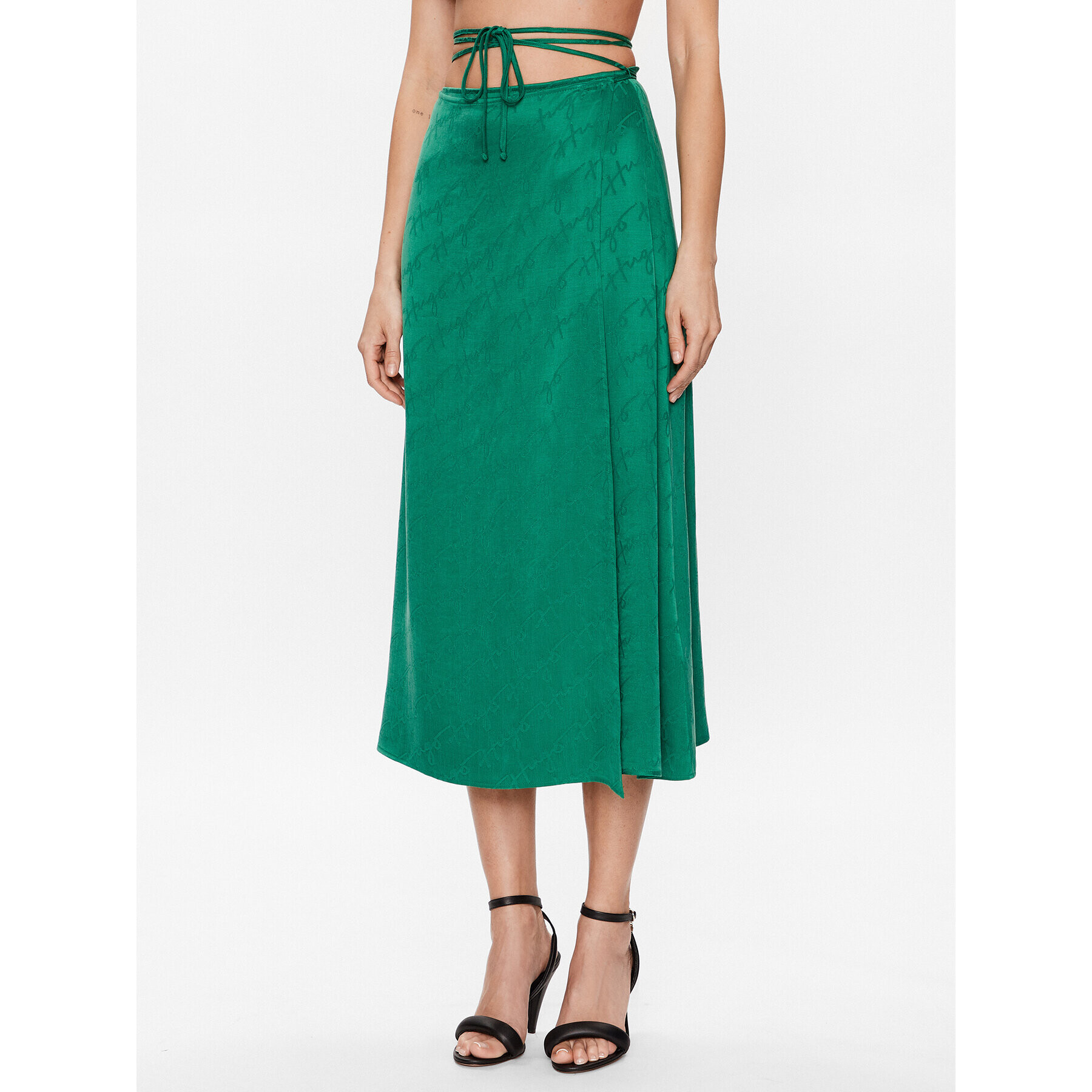 Hugo Fustă midi 50487396 Verde Regular Fit - Pled.ro