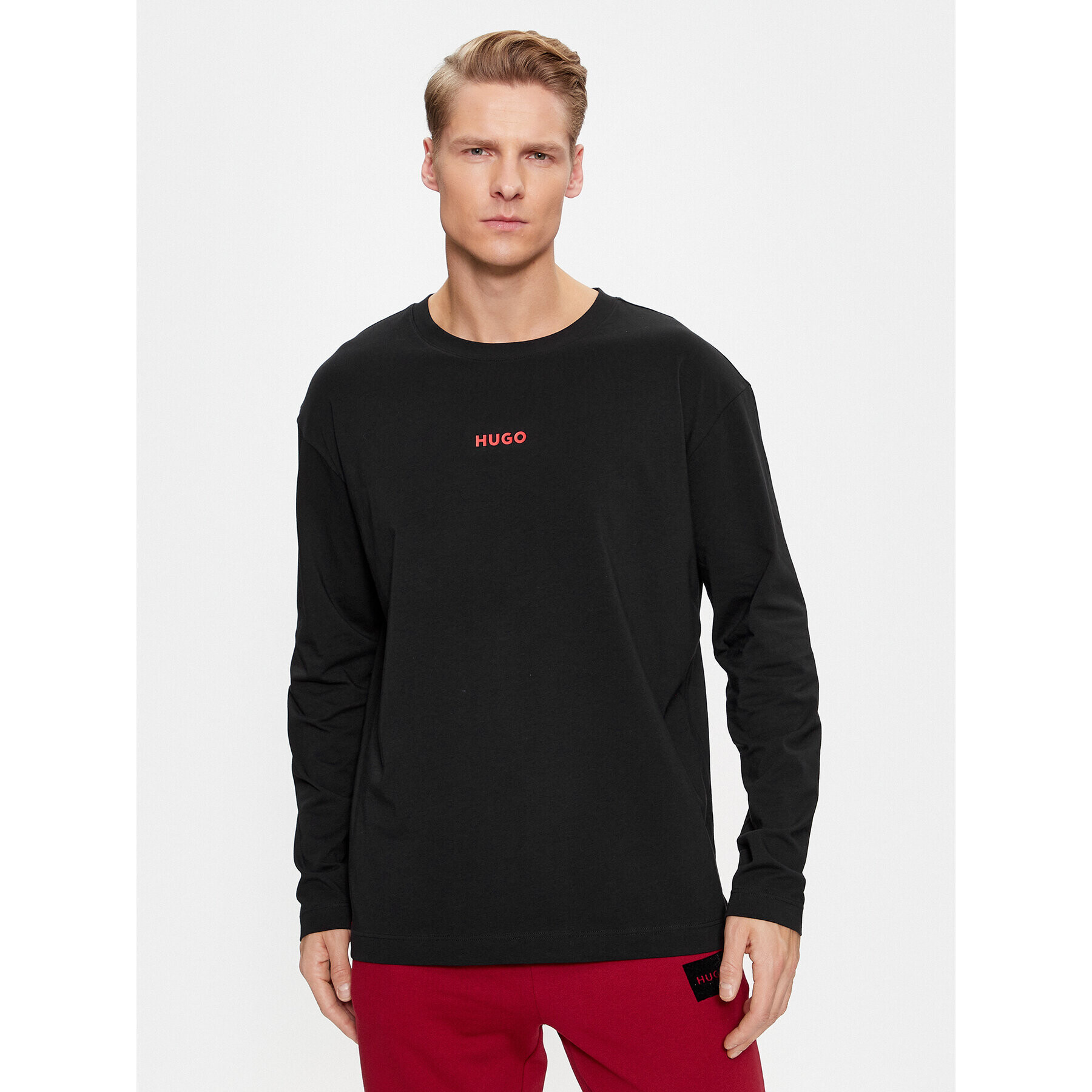 Hugo Longsleeve 50502399 Negru Regular Fit - Pled.ro