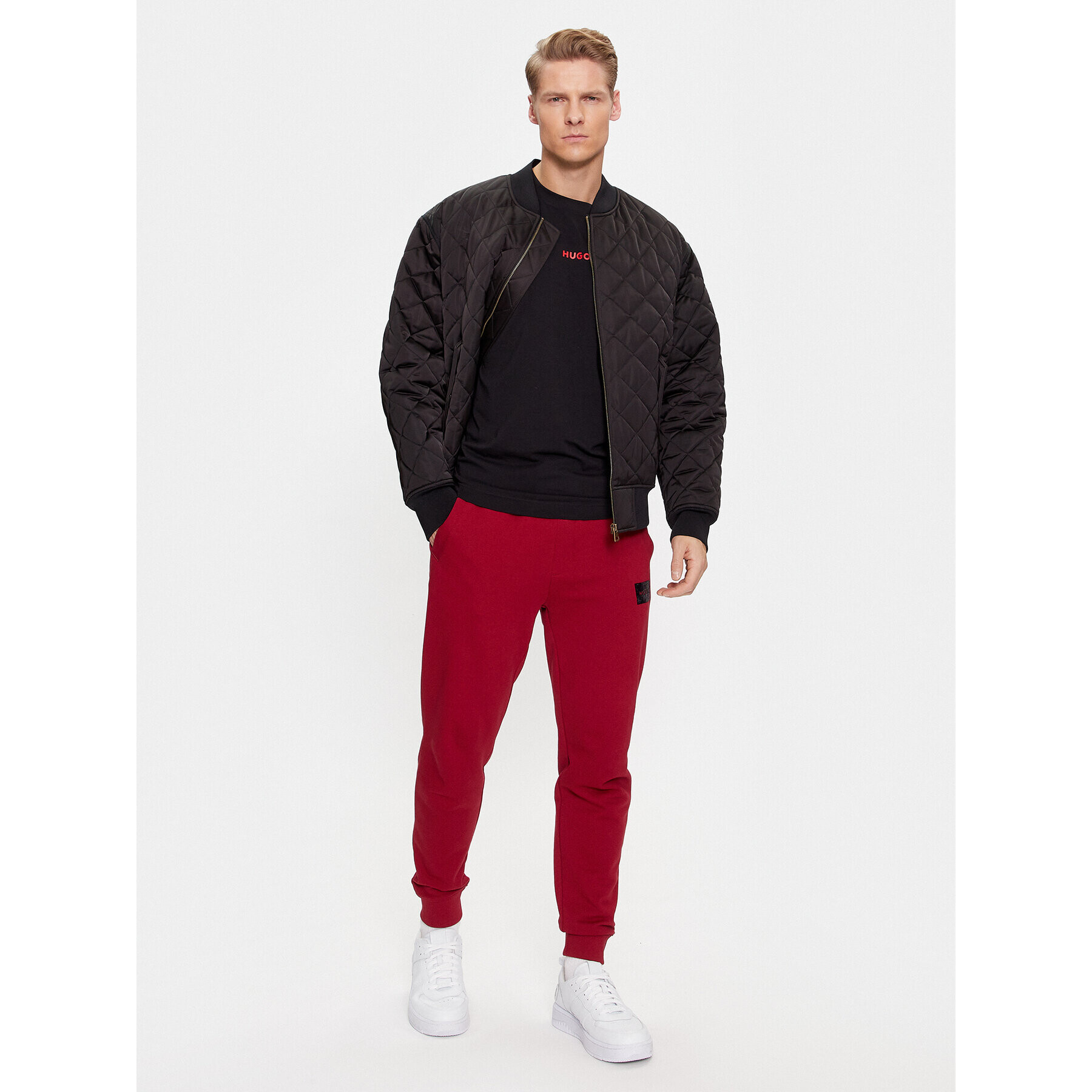 Hugo Longsleeve 50502399 Negru Regular Fit - Pled.ro