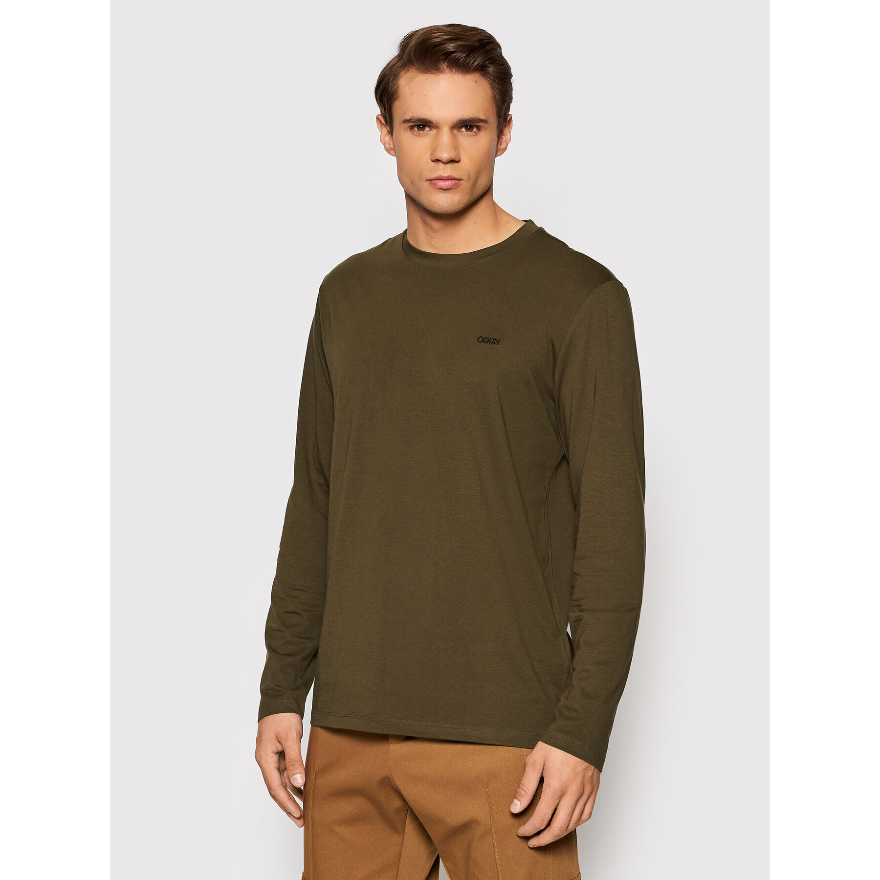 Hugo Longsleeve Derol212 50447977 Verde Regular Fit - Pled.ro