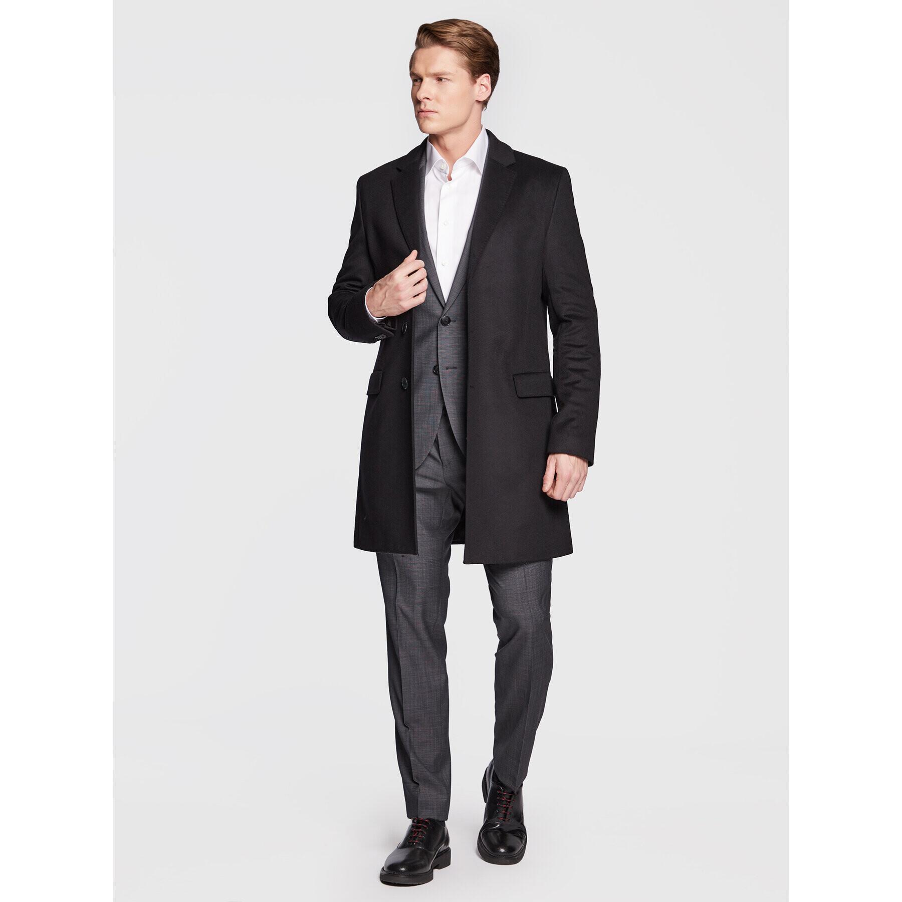 Hugo Palton de lână Migor2241 50476672 Negru Slim Fit - Pled.ro