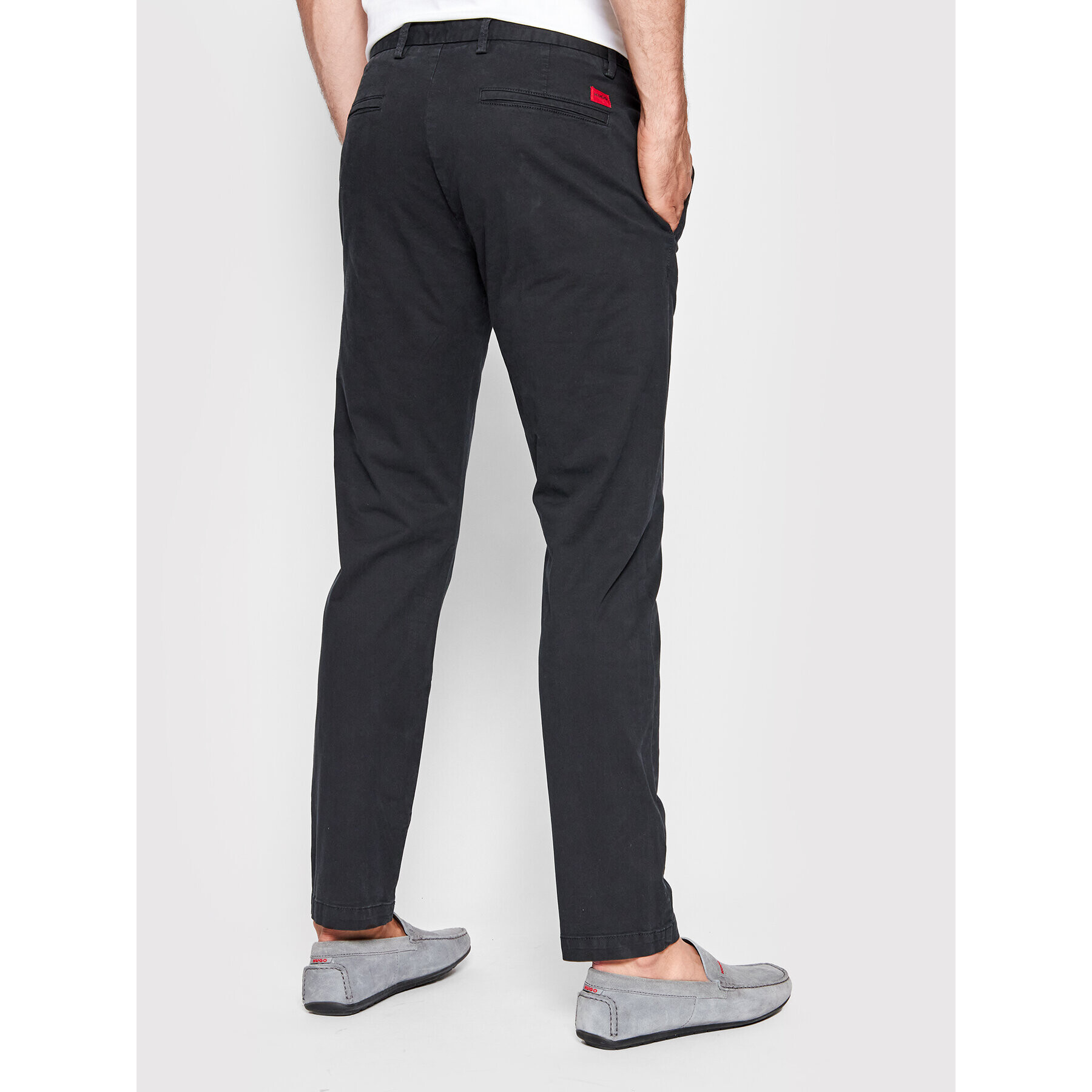 Hugo Pantaloni chino David222D 50468314 Negru Slim Fit - Pled.ro