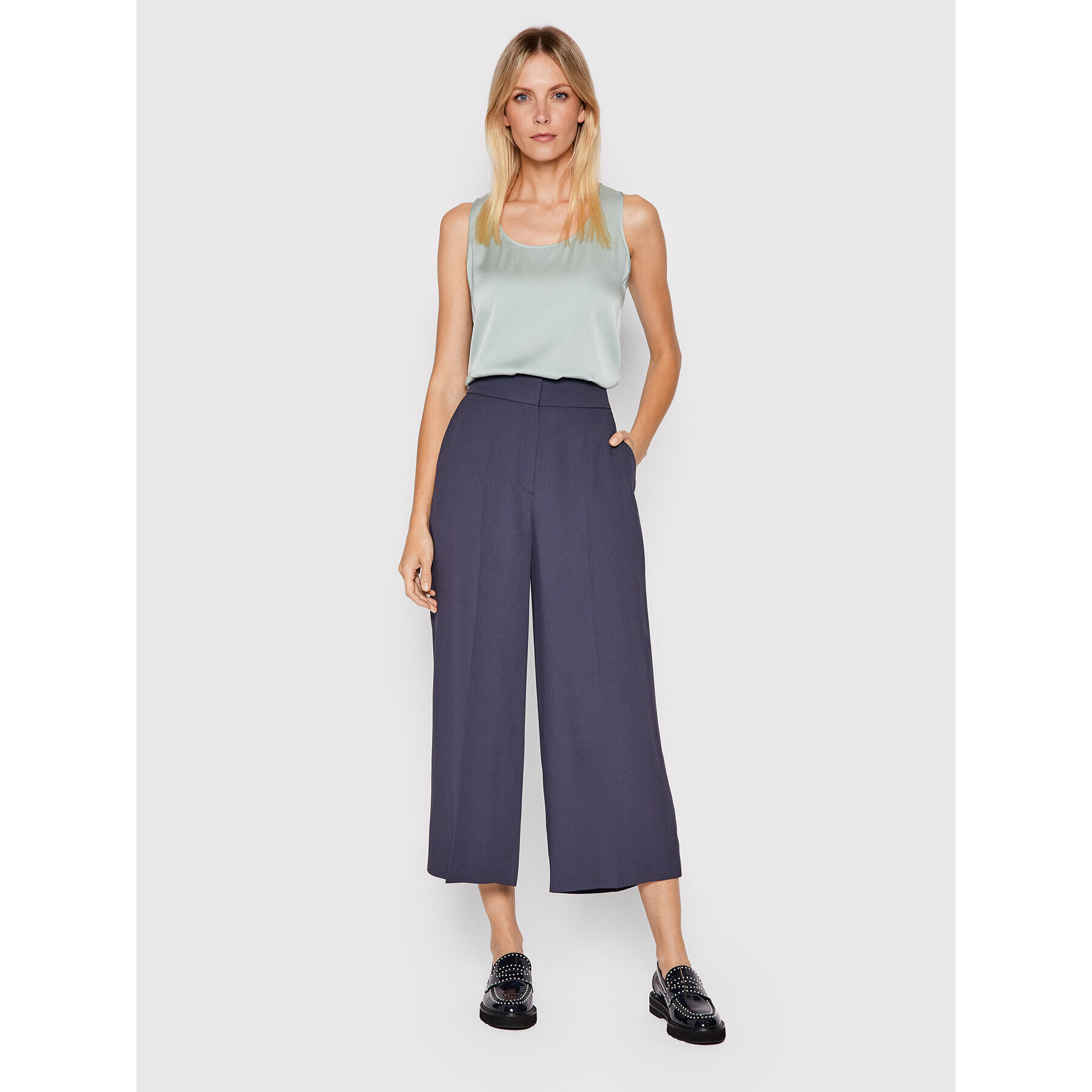 Hugo Pantaloni culotte Halasa 50460525 Bleumarin Regular Fit - Pled.ro