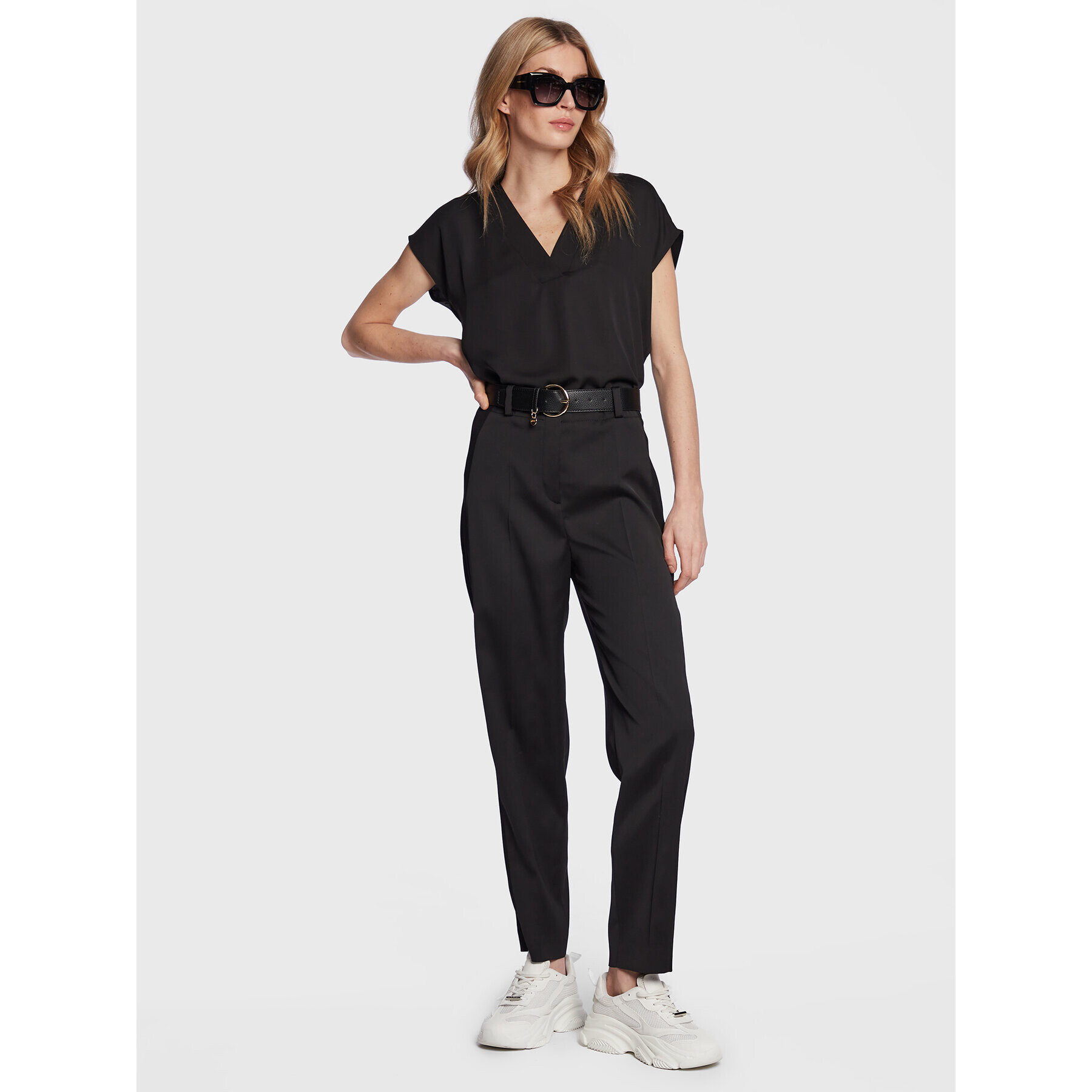 Hugo Pantaloni din material 50484660 Negru Regular Fit - Pled.ro