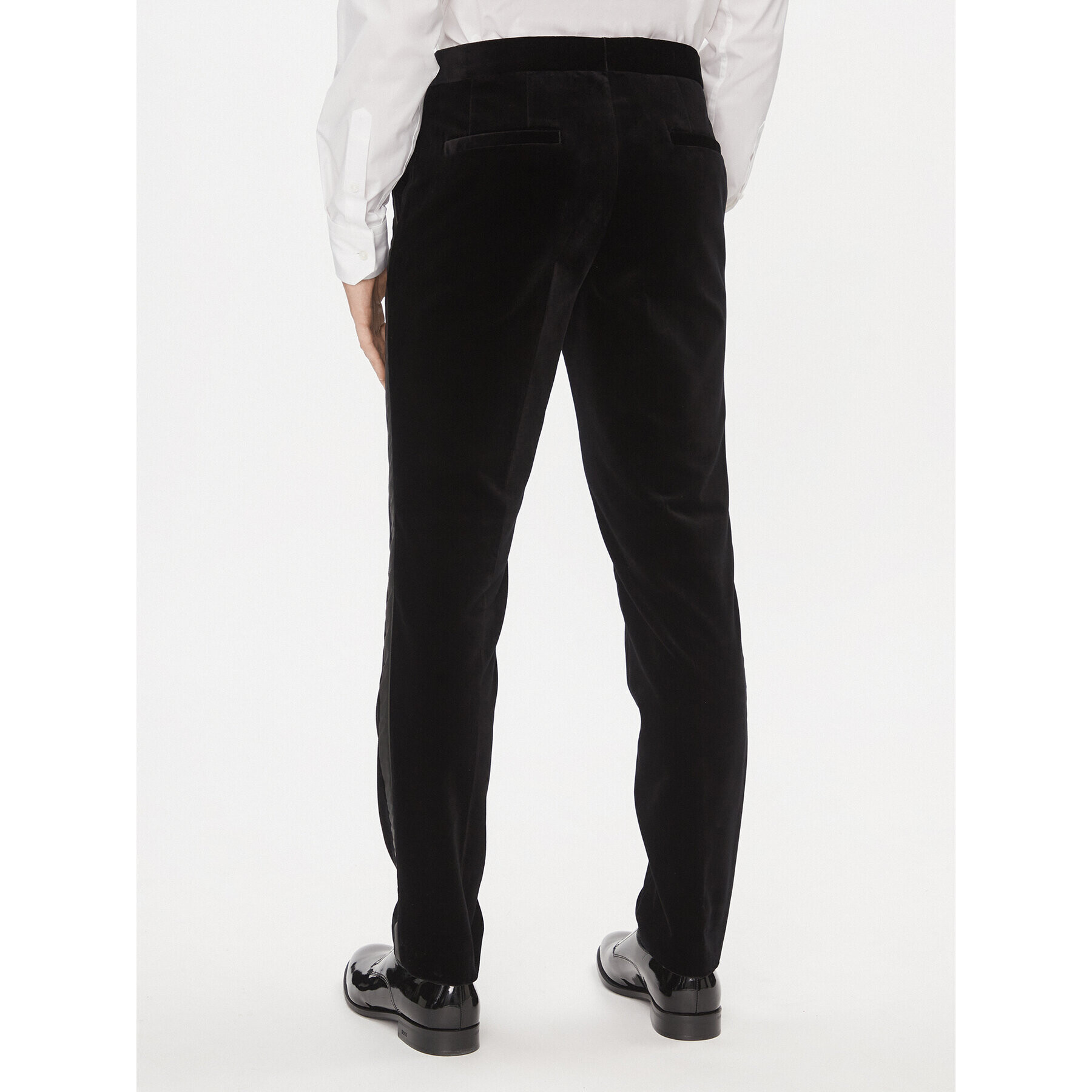 Hugo Pantaloni din material Getlin234E1 50502384 Negru Slim Fit - Pled.ro